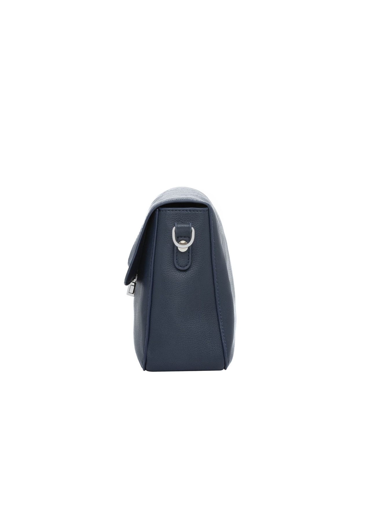 Granatowa torebka damska TOREC-1350-7E(Z26) - widok produktu z boku, na białym tle. 