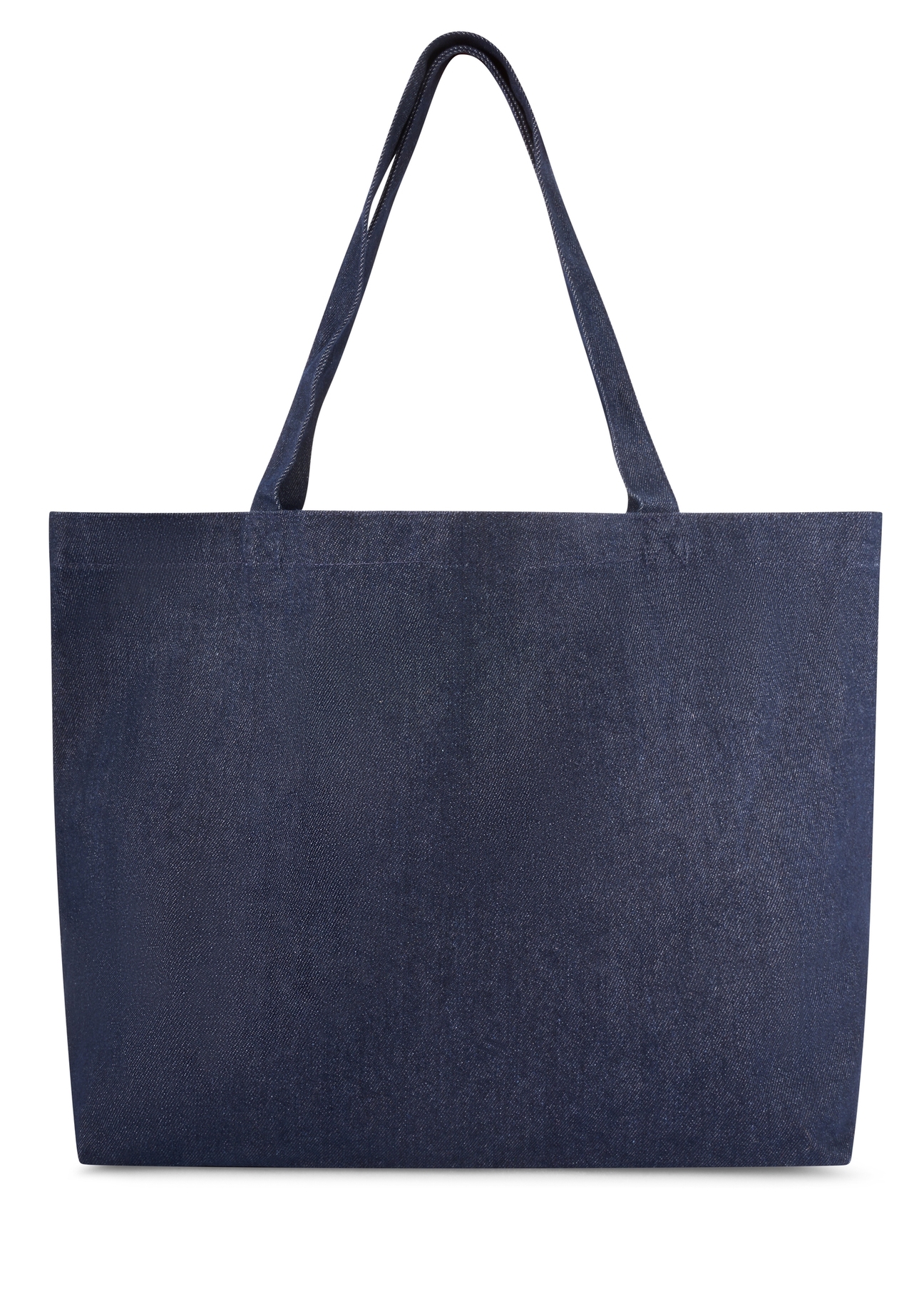 Denimowa torebka shopper TOREN-0334-7H(W26), widok produktu z tyłu na białym tle.
