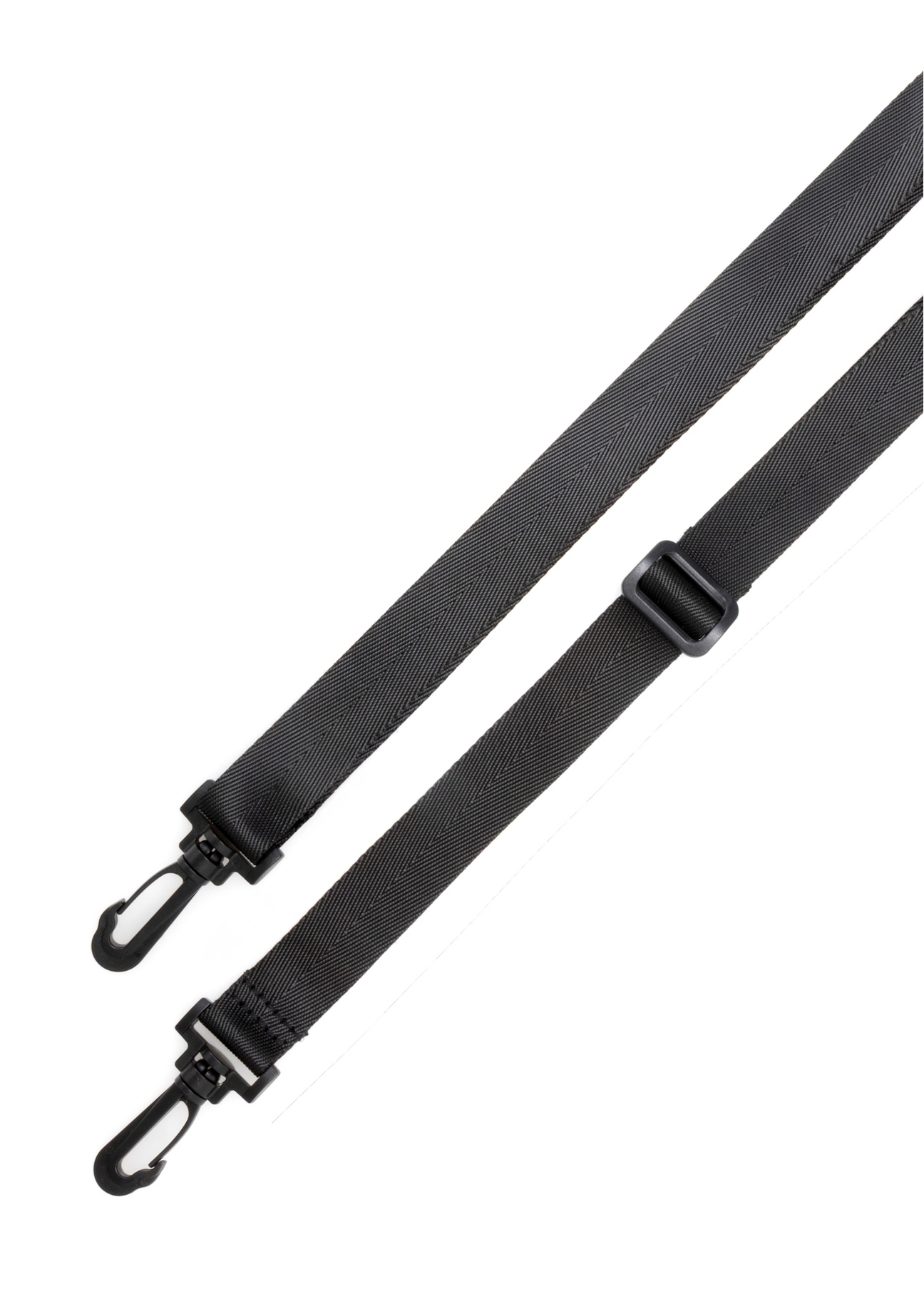 Mała czarna listonoszka męska TORMN-0399-9J(W26), widok paska produktu na białym tle.