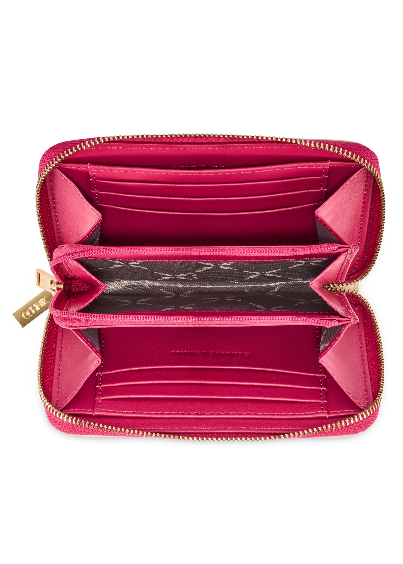 Średni skórzany portfel damski PORES-0981-0P(W26), widok produktu w środku na białym tle.