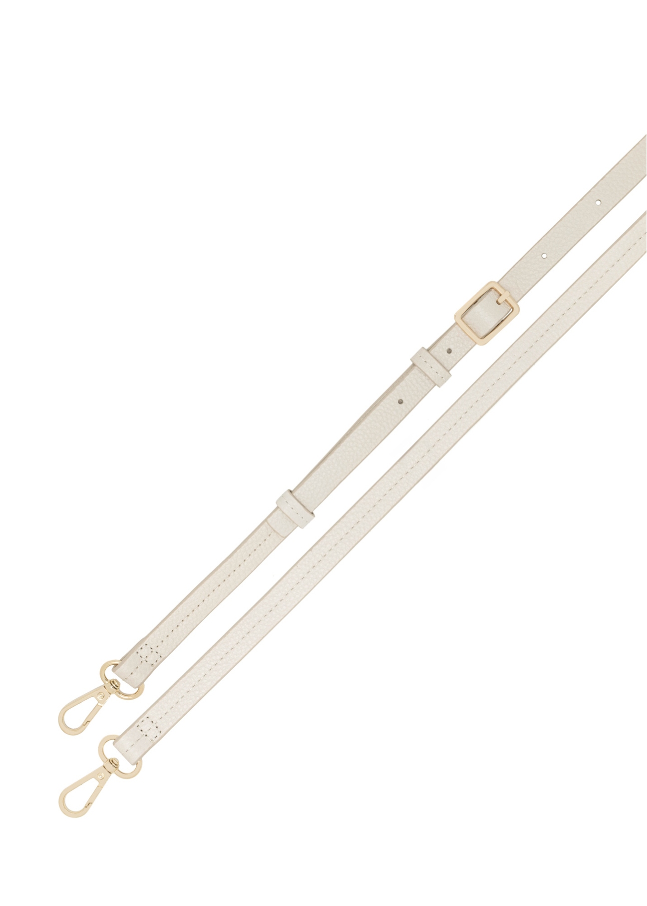 Kremowa skórzana torebka shopper TORES-1272-0B(W26), widok paska produktu na białym tle.