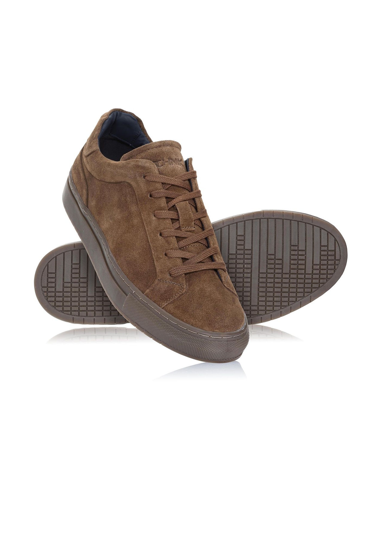 Brązowe skórzane sneakersy męskie BUTYM-0432-89(W23)-04