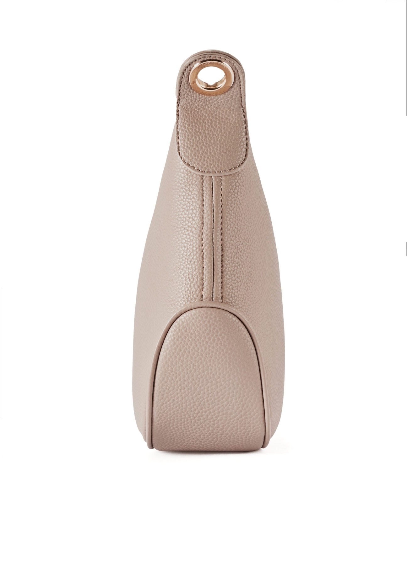 Beżowa torebka damska w stylu hobo TOREC-0829A-80(Z25), widok produktu od boku na białym tle.