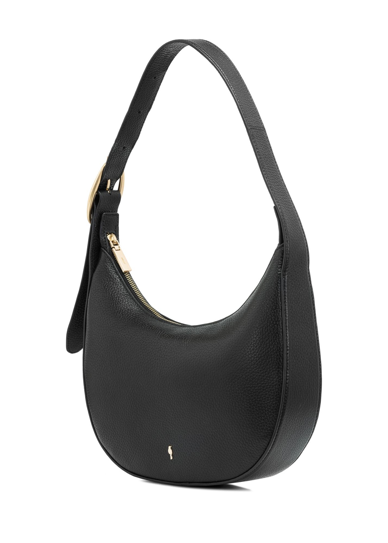 Czarna skórzana torebka w stylu hobo TORES-1090C-99(W25)-02