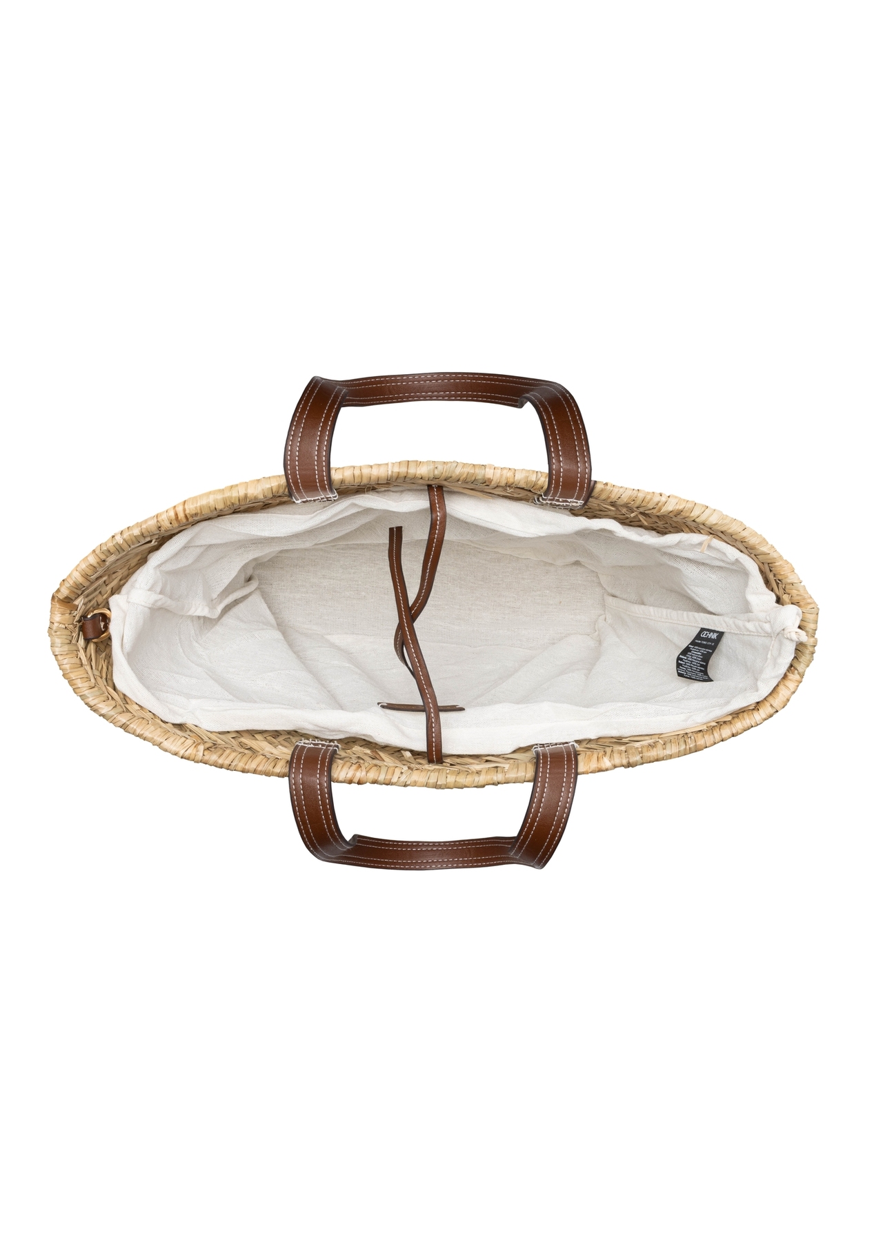 Słomkowa torebka damska typu shopper TOREC-1219-1E(W26), widok produktu w środku na białym tle.