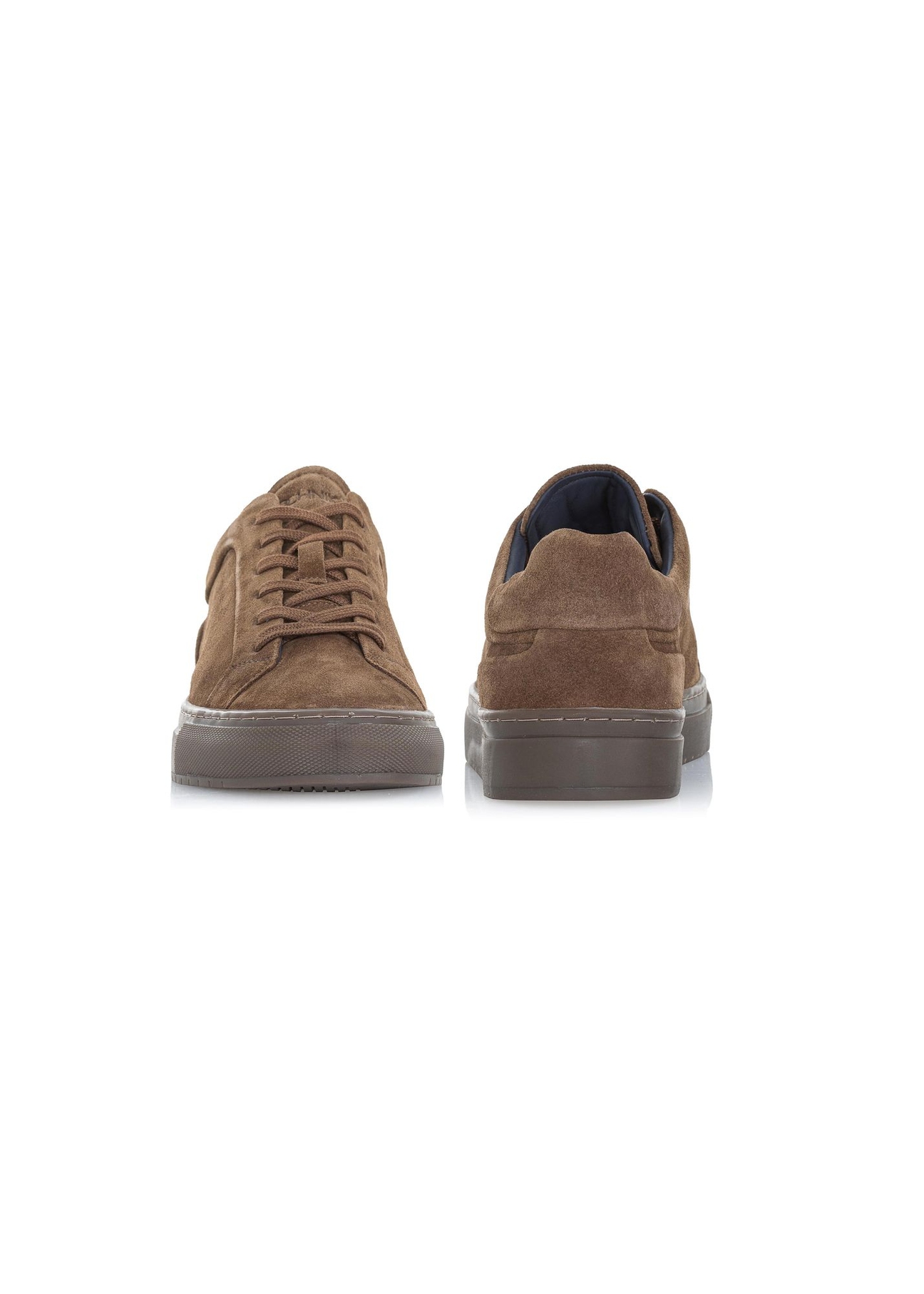 Brązowe skórzane sneakersy męskie BUTYM-0432-89(W23)-03
