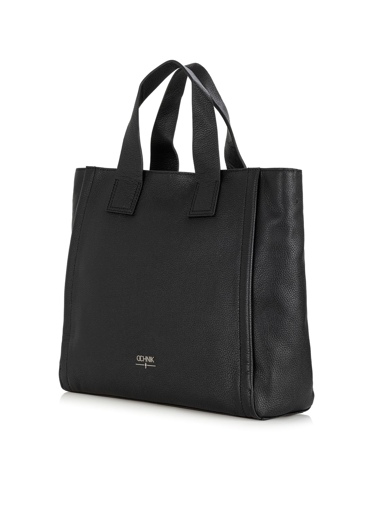 Czarna skórzana torebka shopper TORES-0993-99(W24)-02