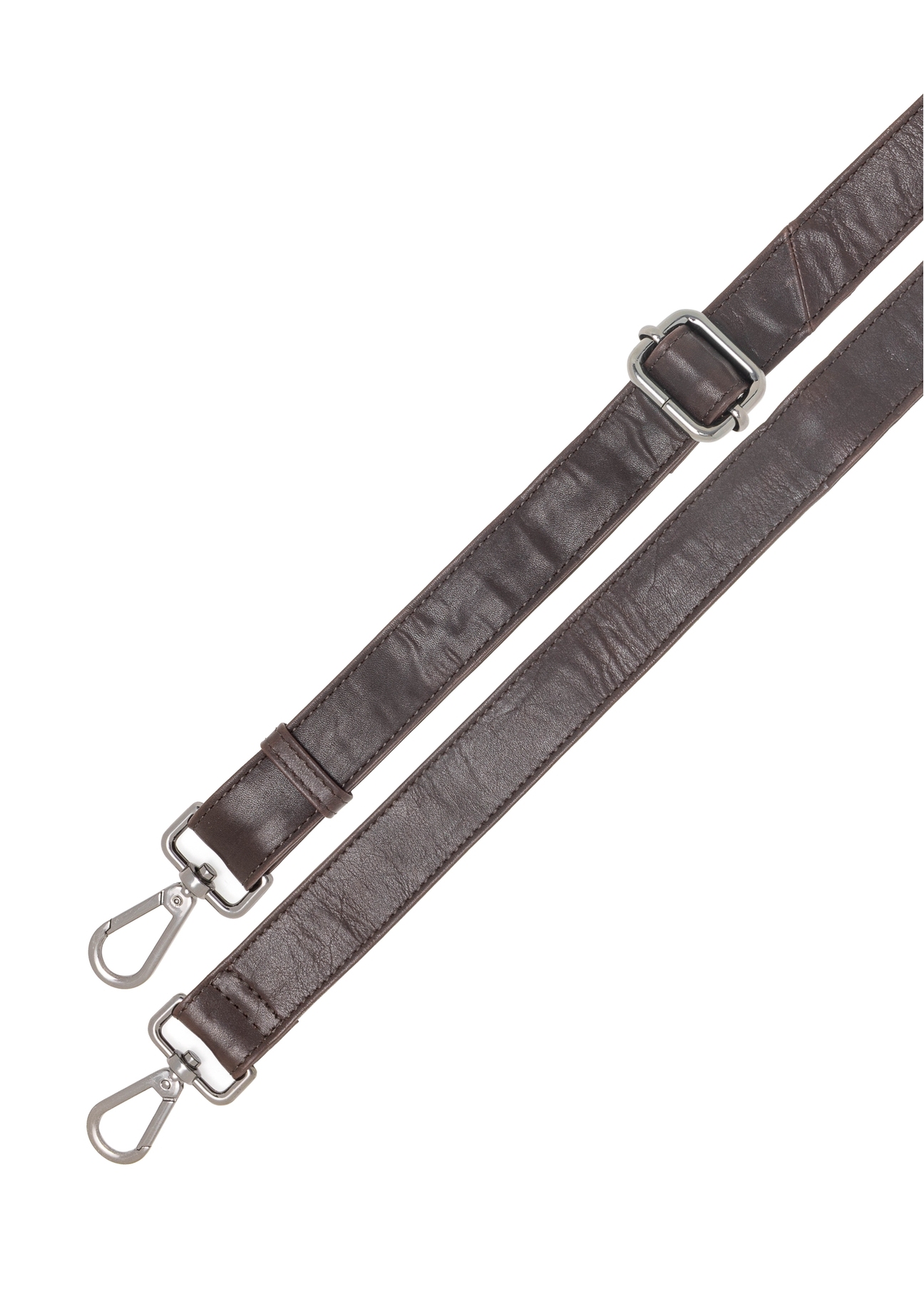 Brązowa skórzana nerka męska TORMS-0462-89(Z25), zbliżenie na odpinany pasek produktu, widok na białym tle.