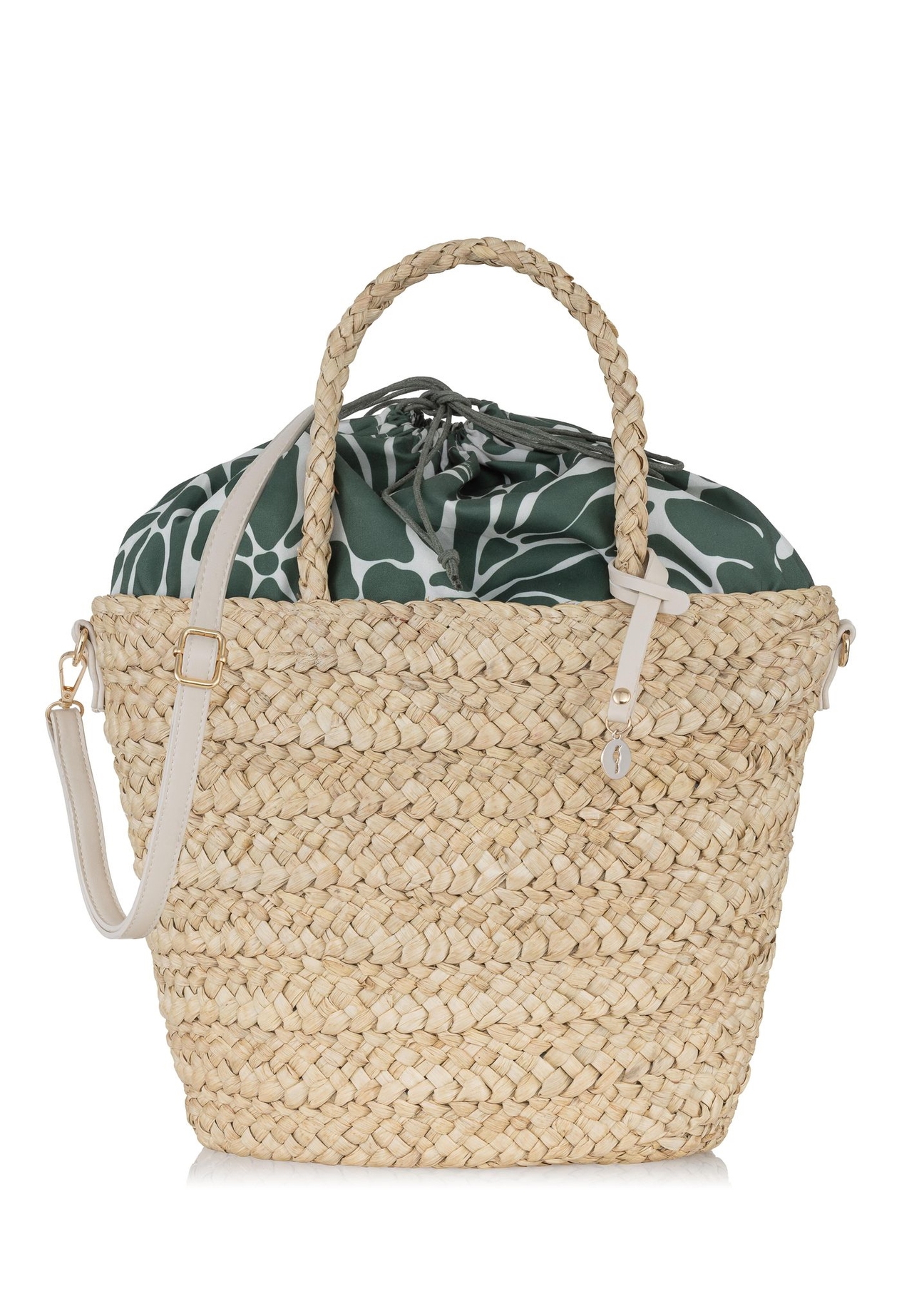 Beżowy shopper ze słomki naturalnej TOREC-0939-81(W24)-01