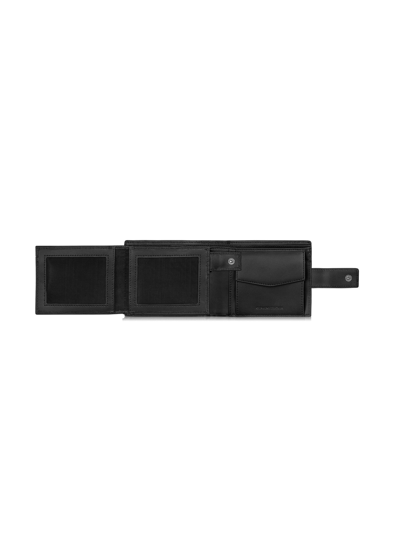 Skórzany czarny portfel męski z monogramem PORMS-0601-98(Z23)-05