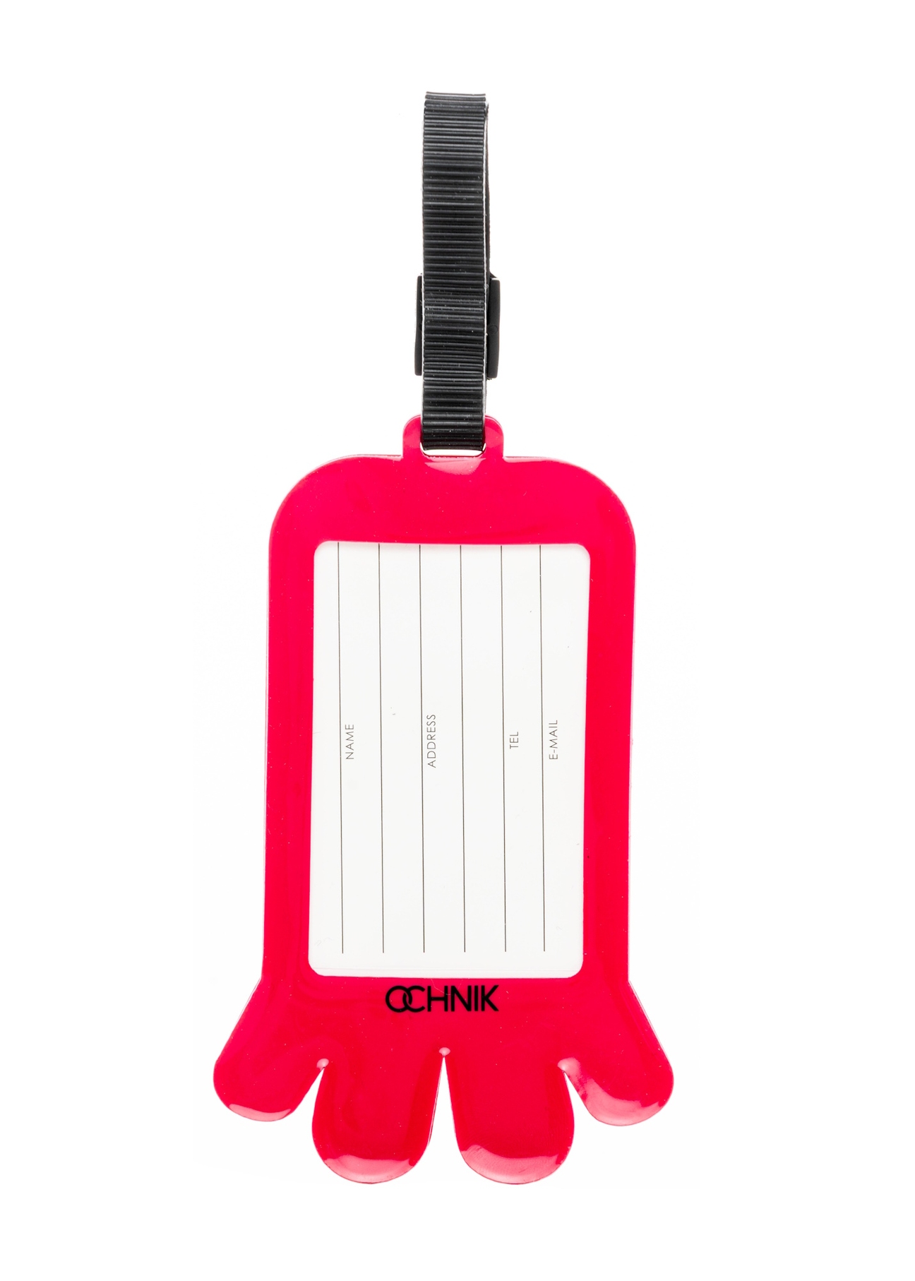 Identyfikator do bagażu AW-012-0004-5E(W26), widok produktu z tyłu na białym tle.