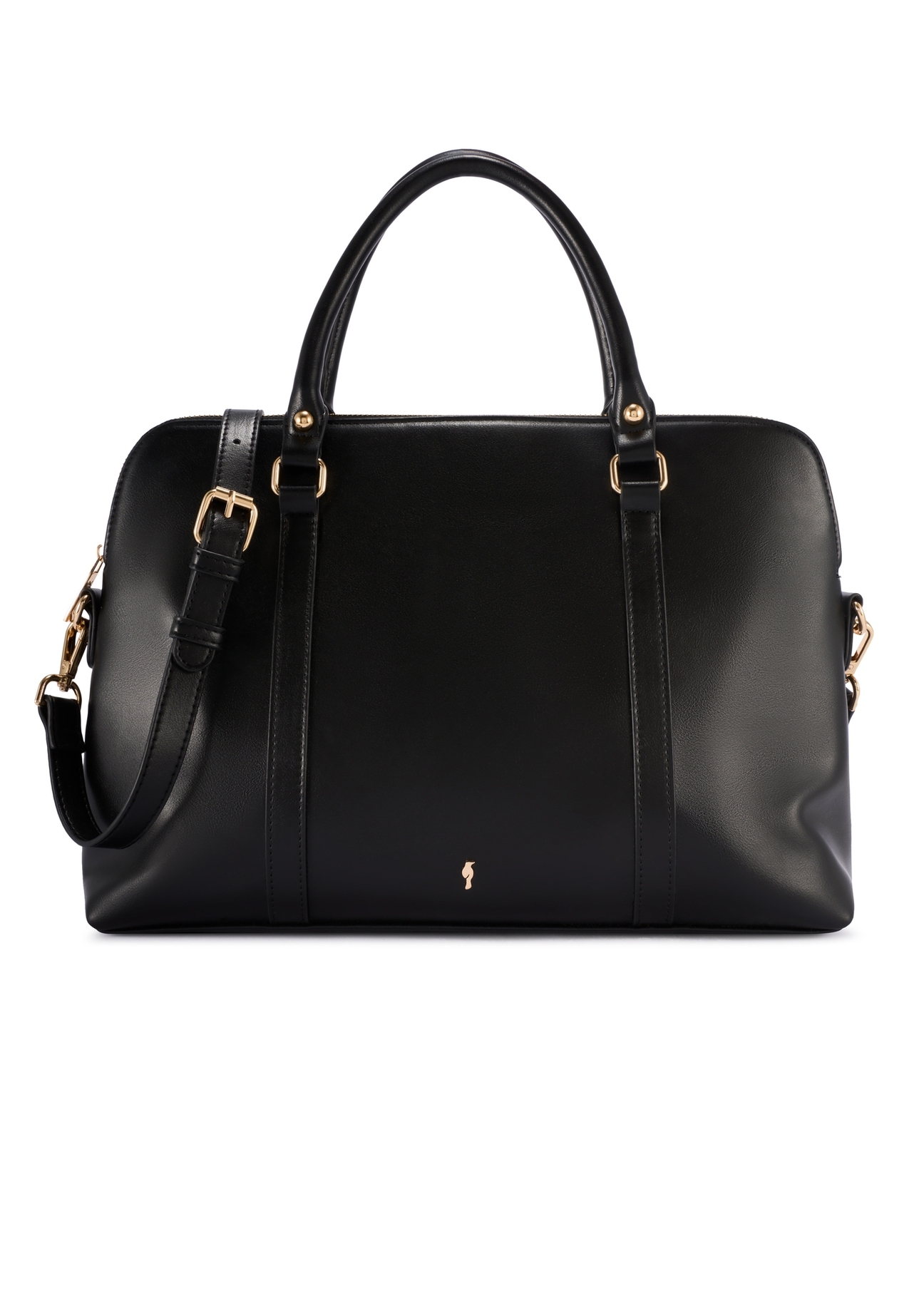 Czarna damska torba na laptopa TOREC-1130-99(W26), widok produktu z przodu na białym tle.