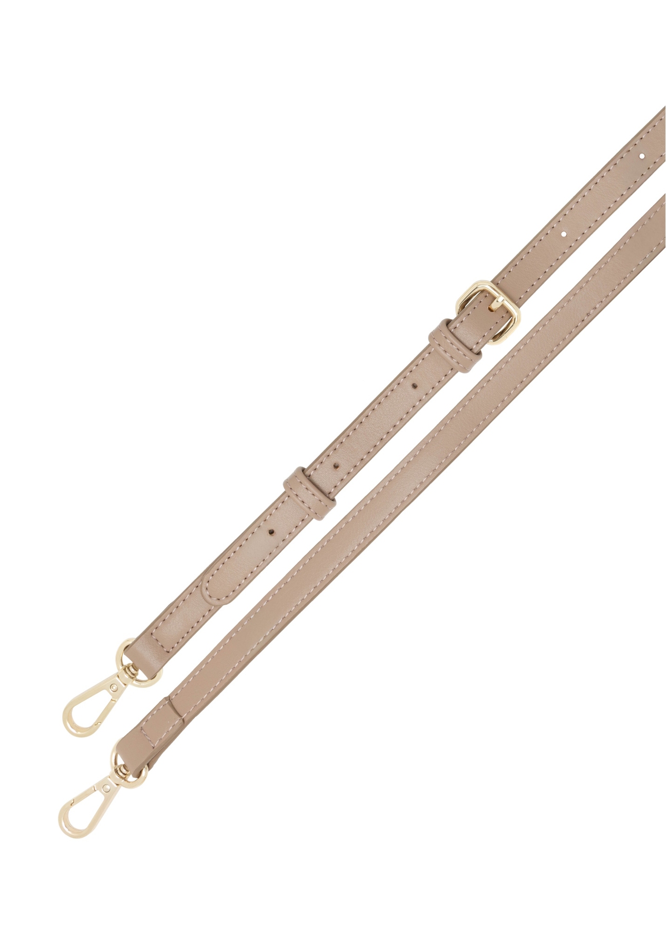 Mała torebka damska w kolorze beżu TOREC-1163-1D(W26), widok paska produktu na białym tle.