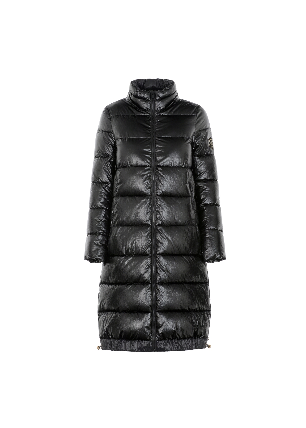 Czarna kurtka damska z połyskującego materiału KURDT-0334-99(Z21)-04