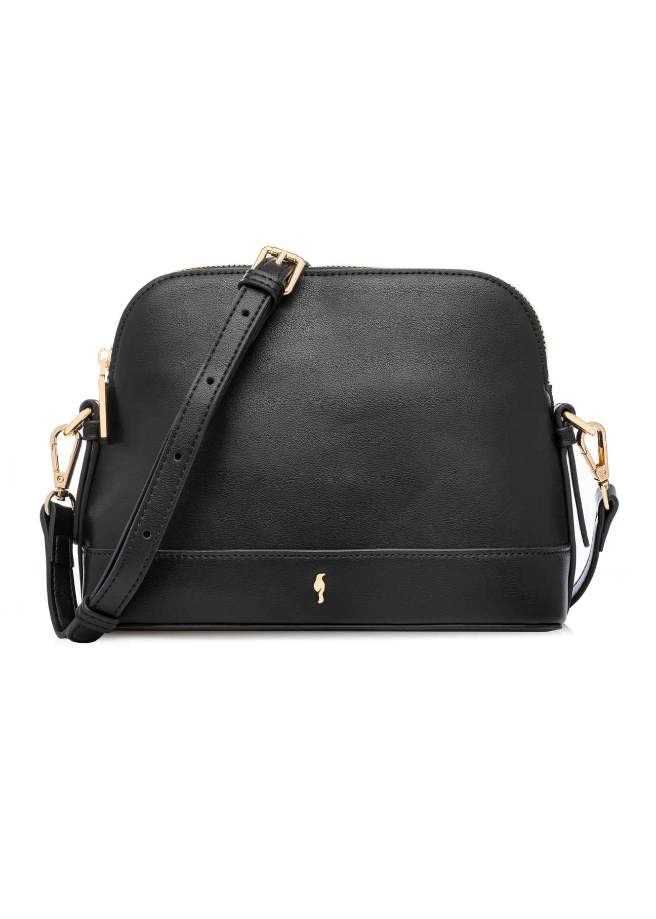 Czarna torebka damska na ramię TOREC-1180-99(W26) - widok produktu z przodu, na białym tle. 