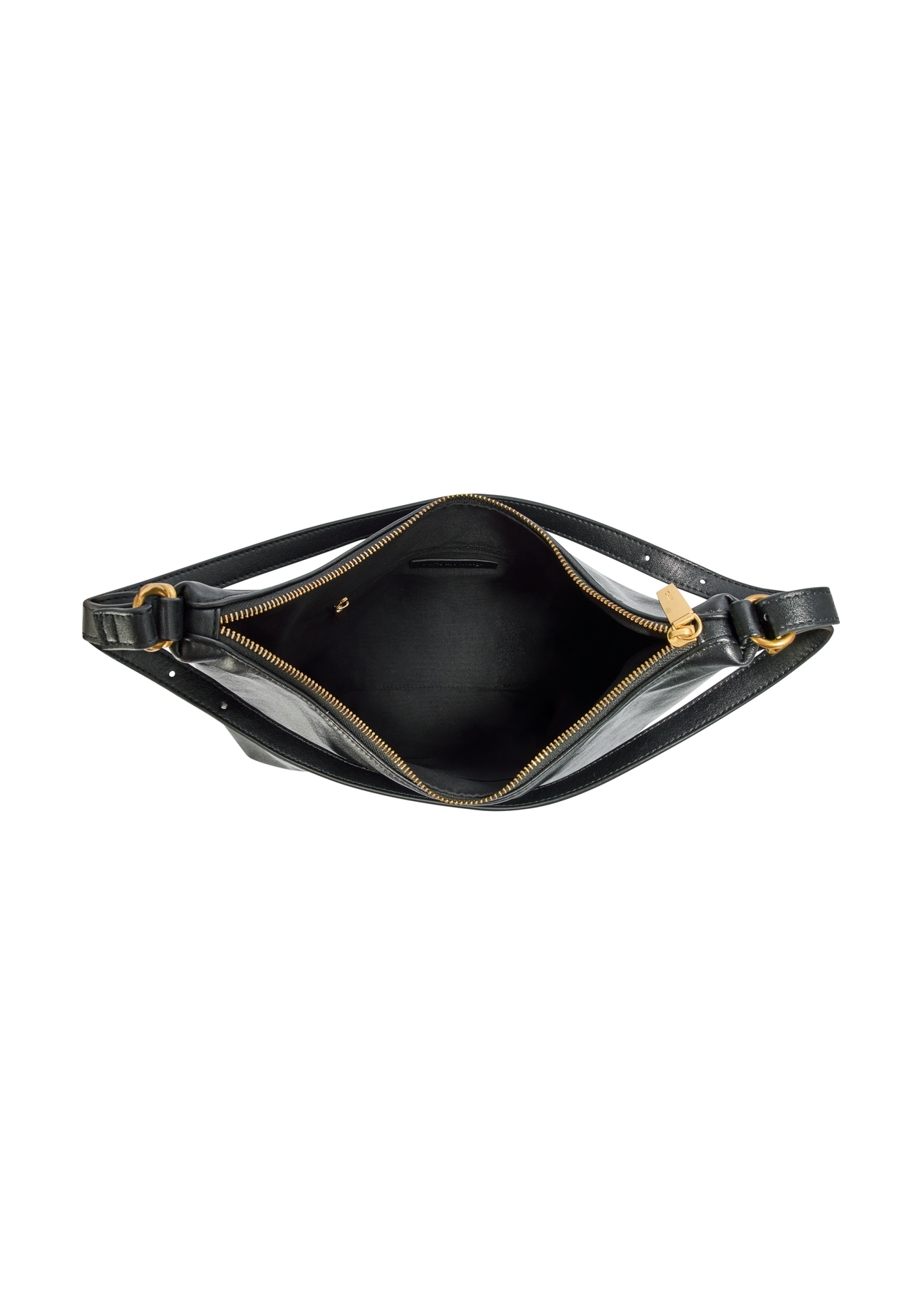 Czarna torebka damska shopper TOREC-1083-99(Z25), widok produktu od góry na białym tle.
