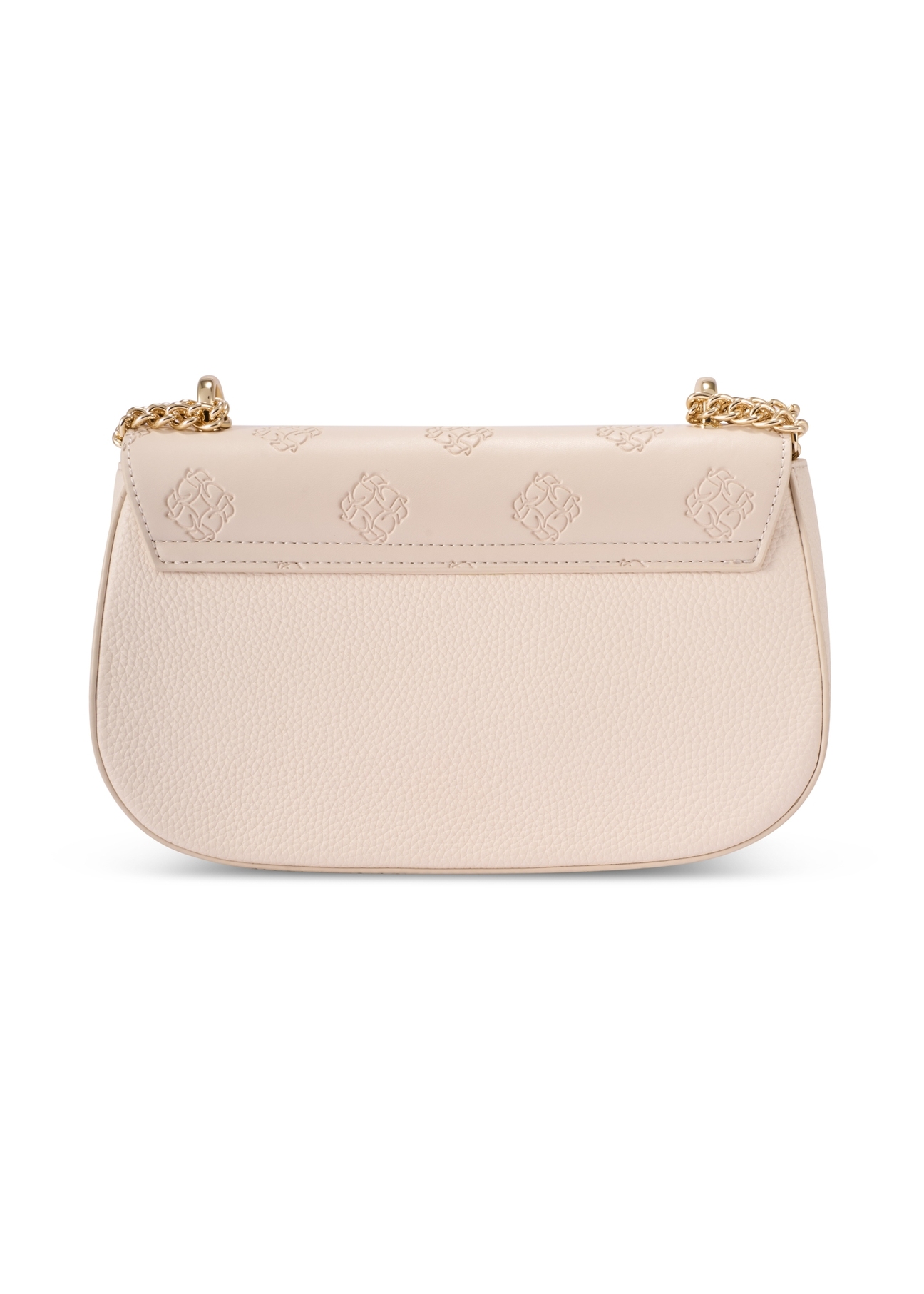 Kremowa listonoszka z monogramem TOREC-1161-0B(W26) - widok produktu z tyłu, na białym tle. 