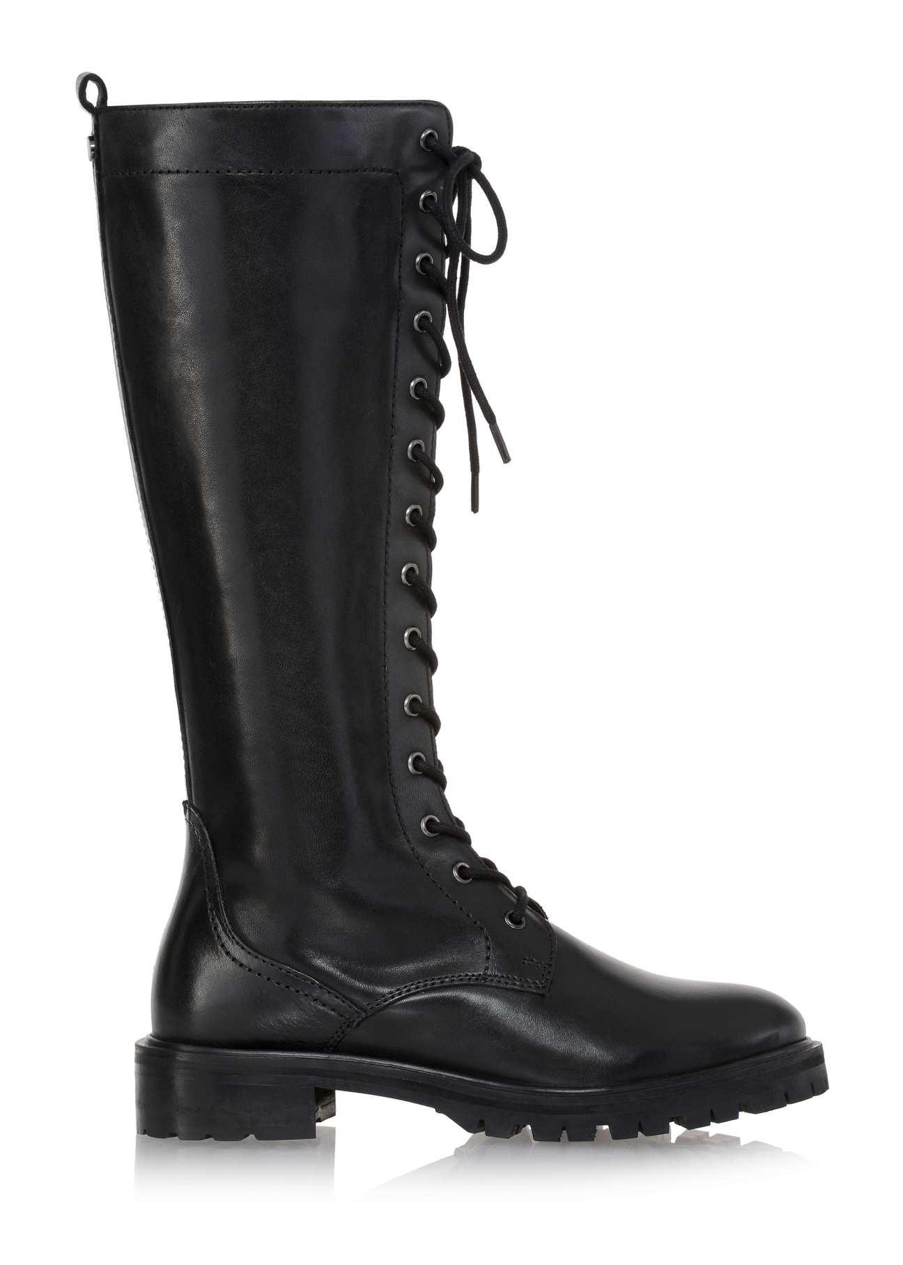 Czarne skórzane kozaki damskie BUTYD-1029-99(Z23)-01