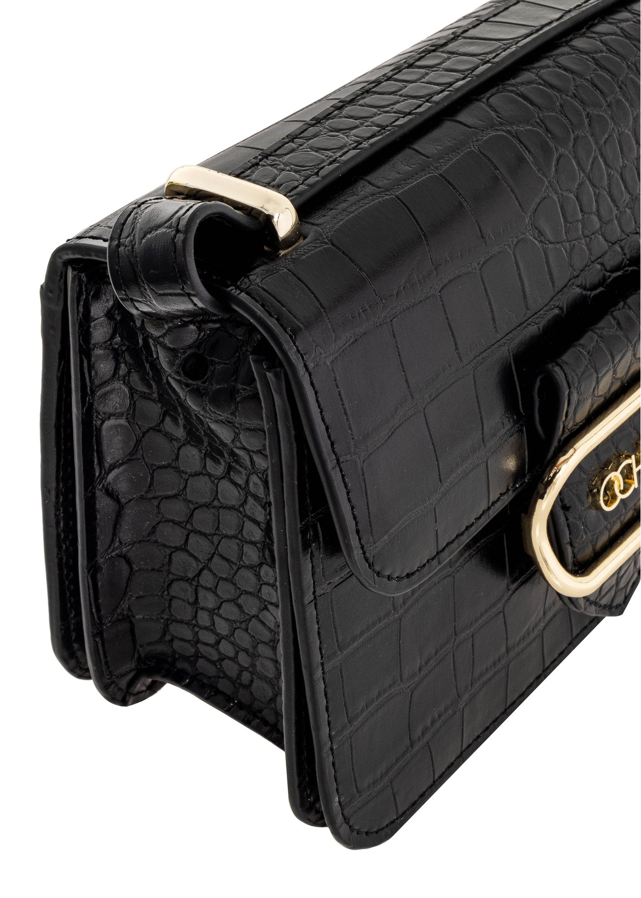 Czarna mała torebka damska croco TOREC-1009-97(W25)-07