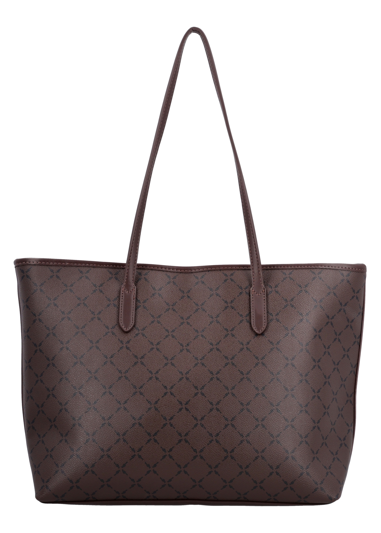 Sygnowana torebka damska shopper TOREC-1299-1P(Z26), widok produktu z tyłu na białym tle.