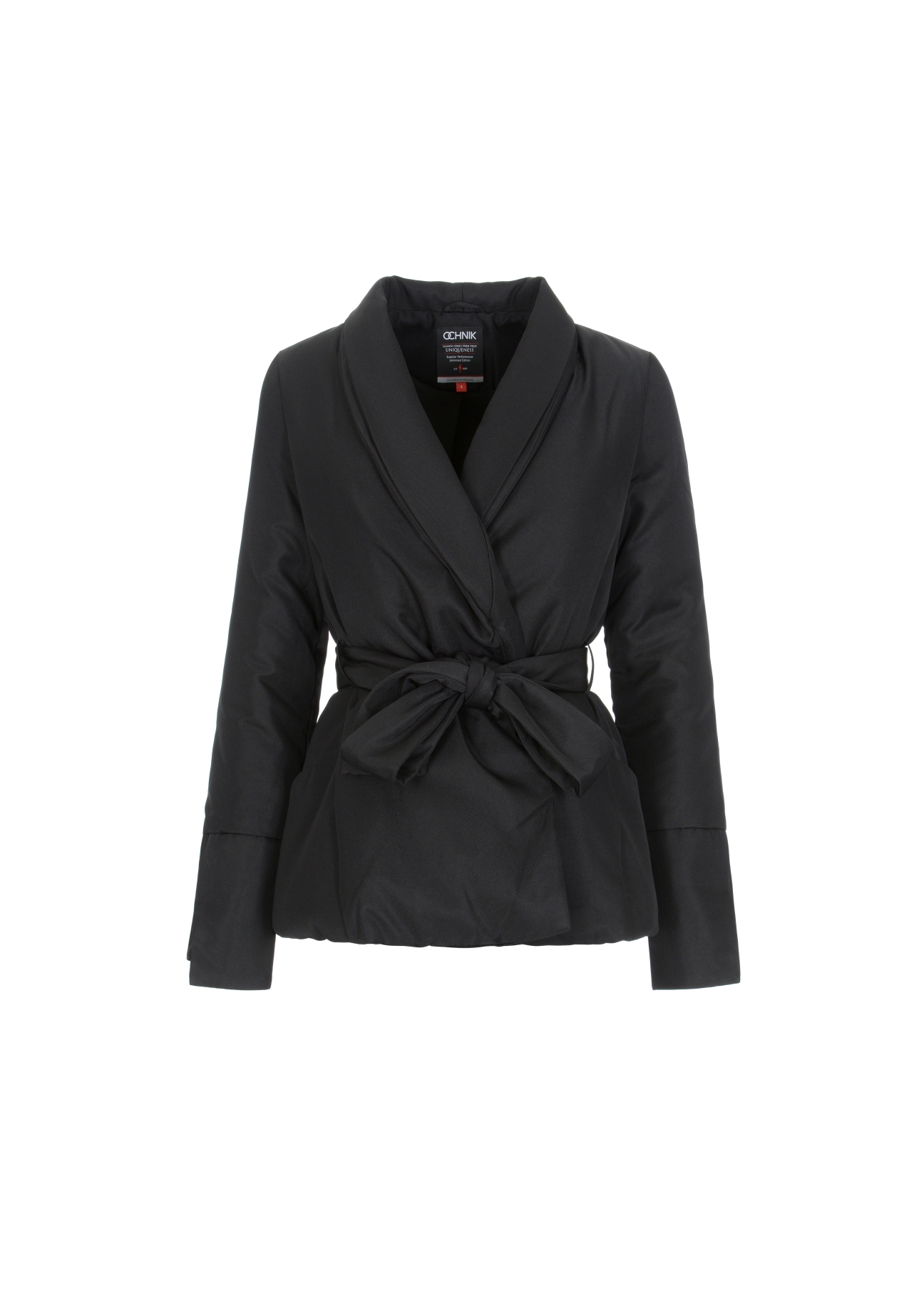 Elegancka kurtka damska ze stójką i paskiem KURDT-0297-99(Z21)-03