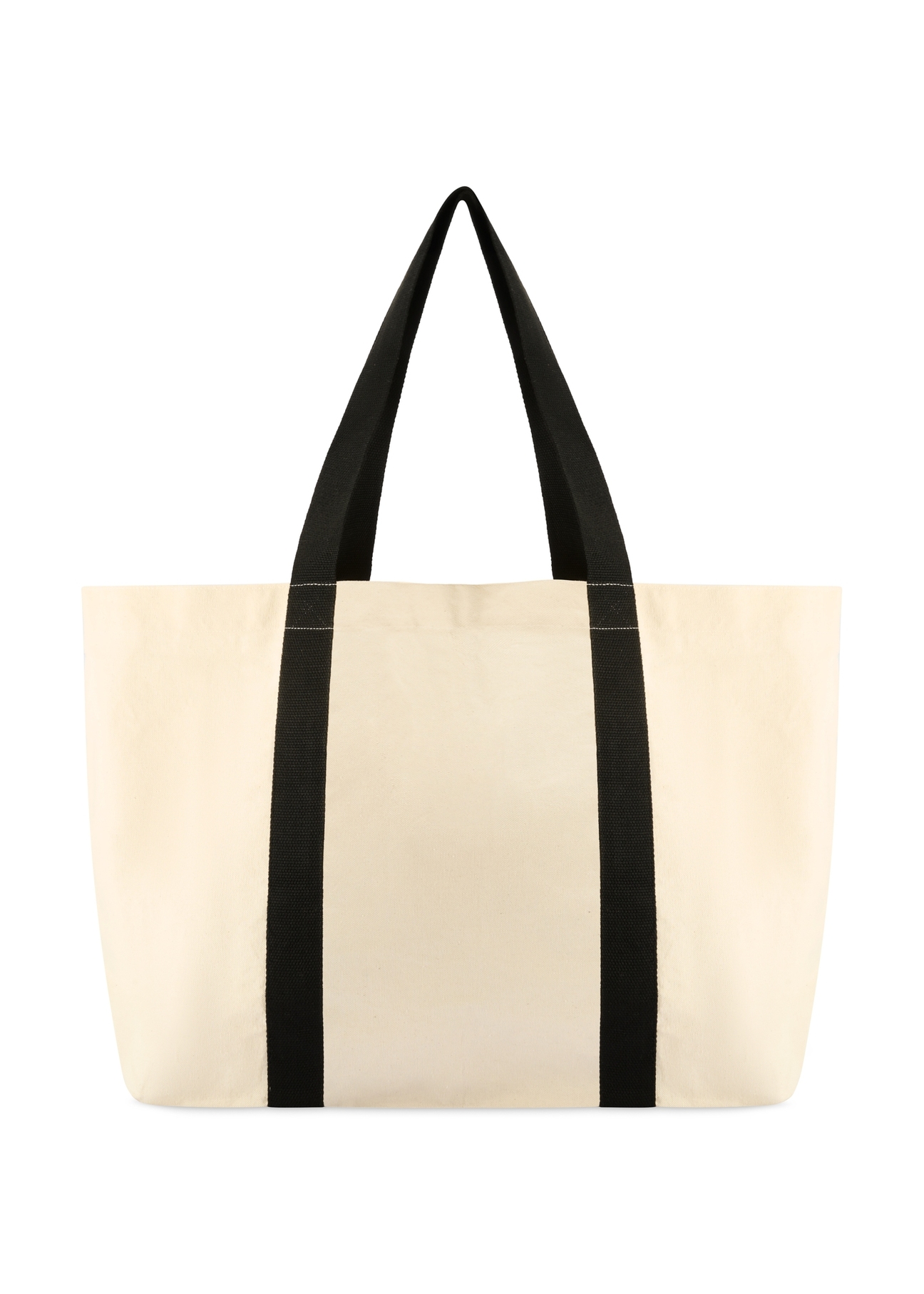 Bawełniana beżowa torba TOREN-0333-1E(W26) - widok produktu z tyłu, na białym tle. 