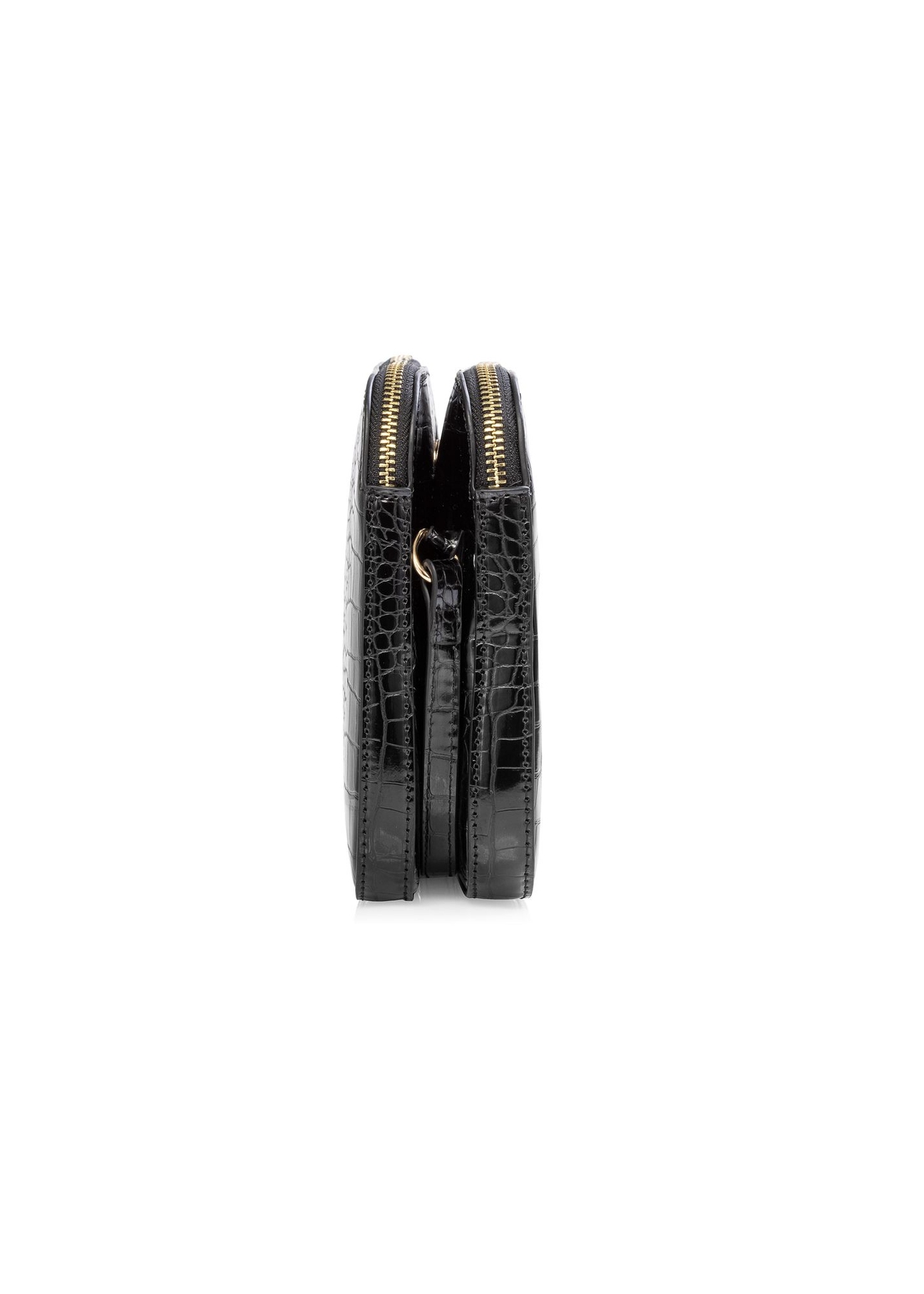 Mała czarna torebka damska croco TOREC-0205B-97(W23)-03