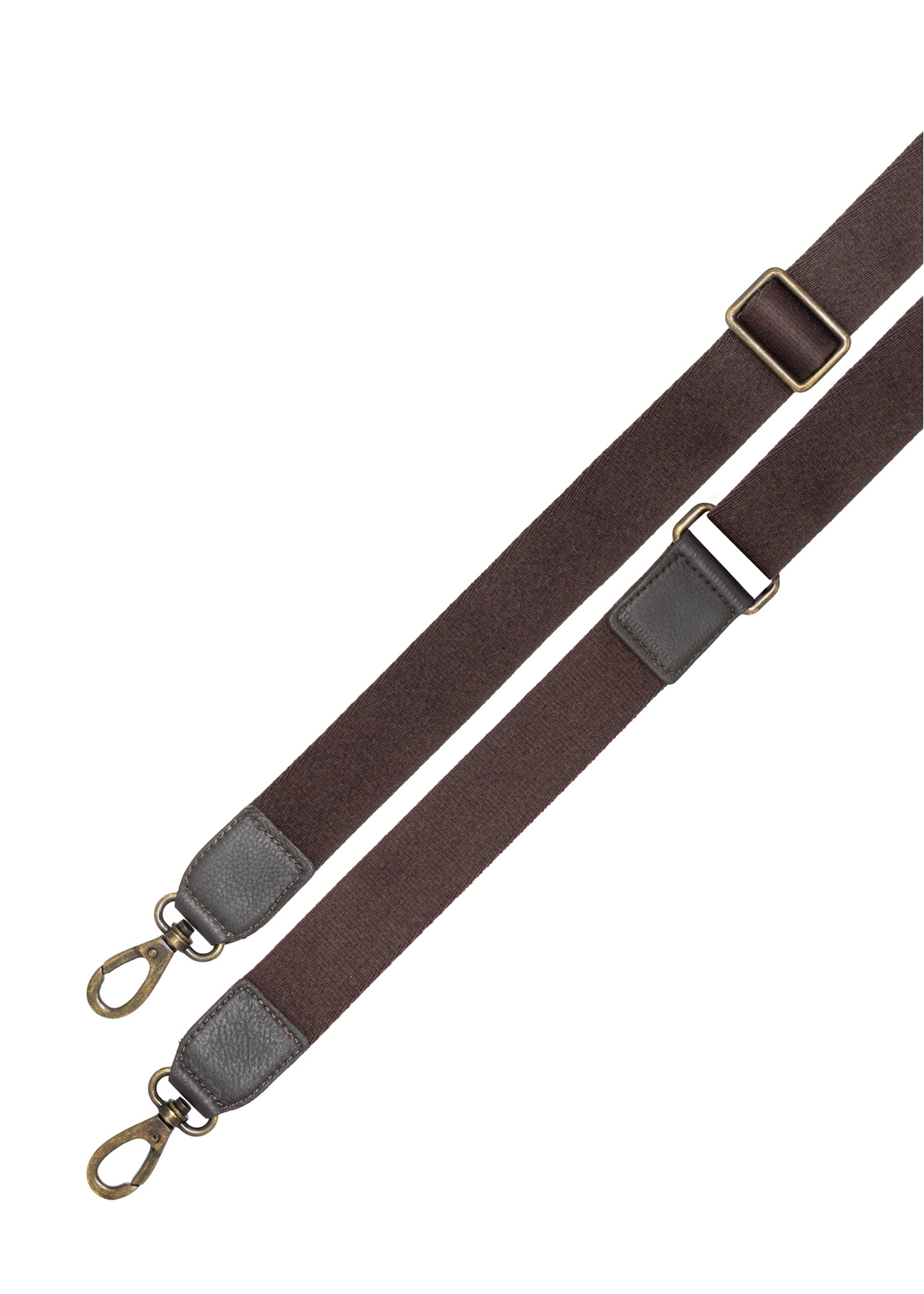 Brązowa skórzana męska torba na laptopa TORMS-0522-1H(Z26), widok paska produktu na białym tle.