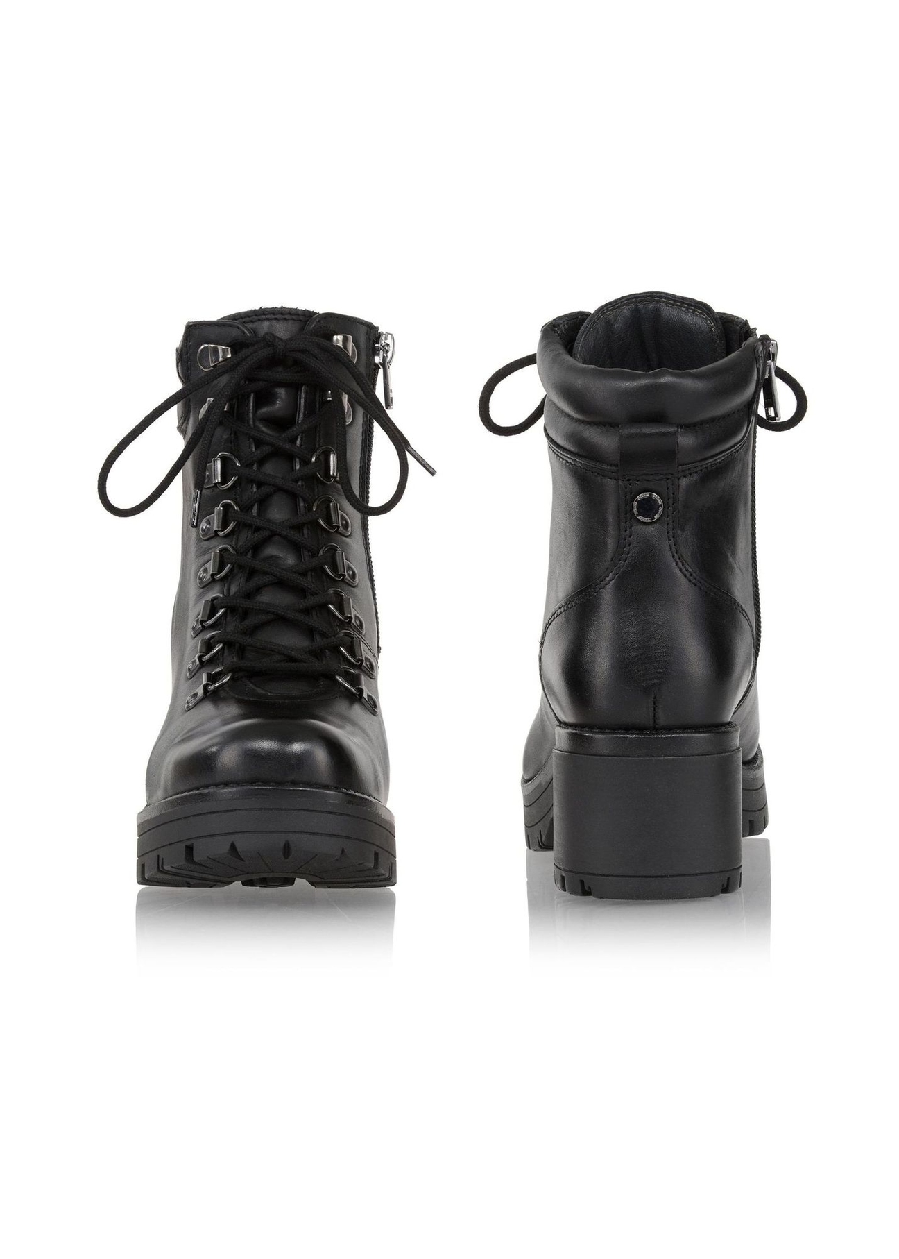 Czarne skórzane botki damskie BUTYD-1020-99(Z23)-03