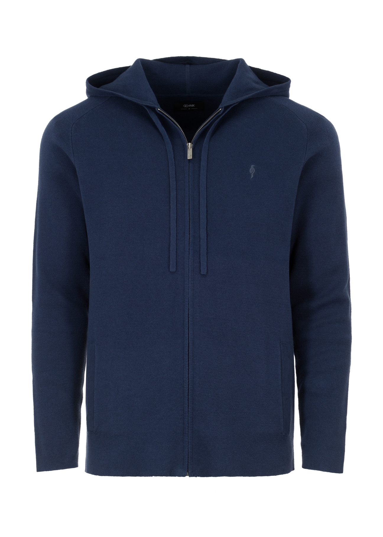 Granatowy sweter męski z kapturem SWEMT-0126-69(W23)-04
