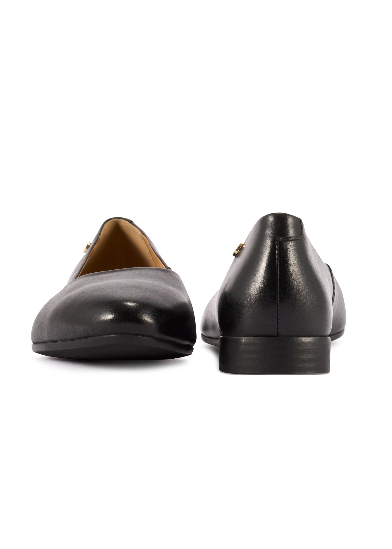 Skórzane czarne baleriny BUTYD-1049B-99(W26)