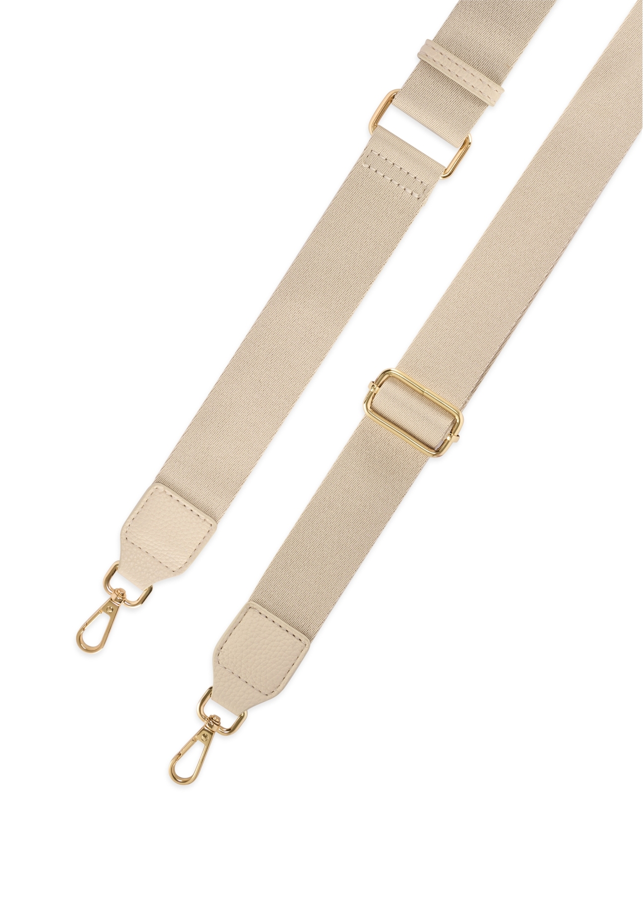 Mała beżowa torebka damska TOREC-1174-1B(W26), widok zbliżenia na szczegół produktu na białym tle.