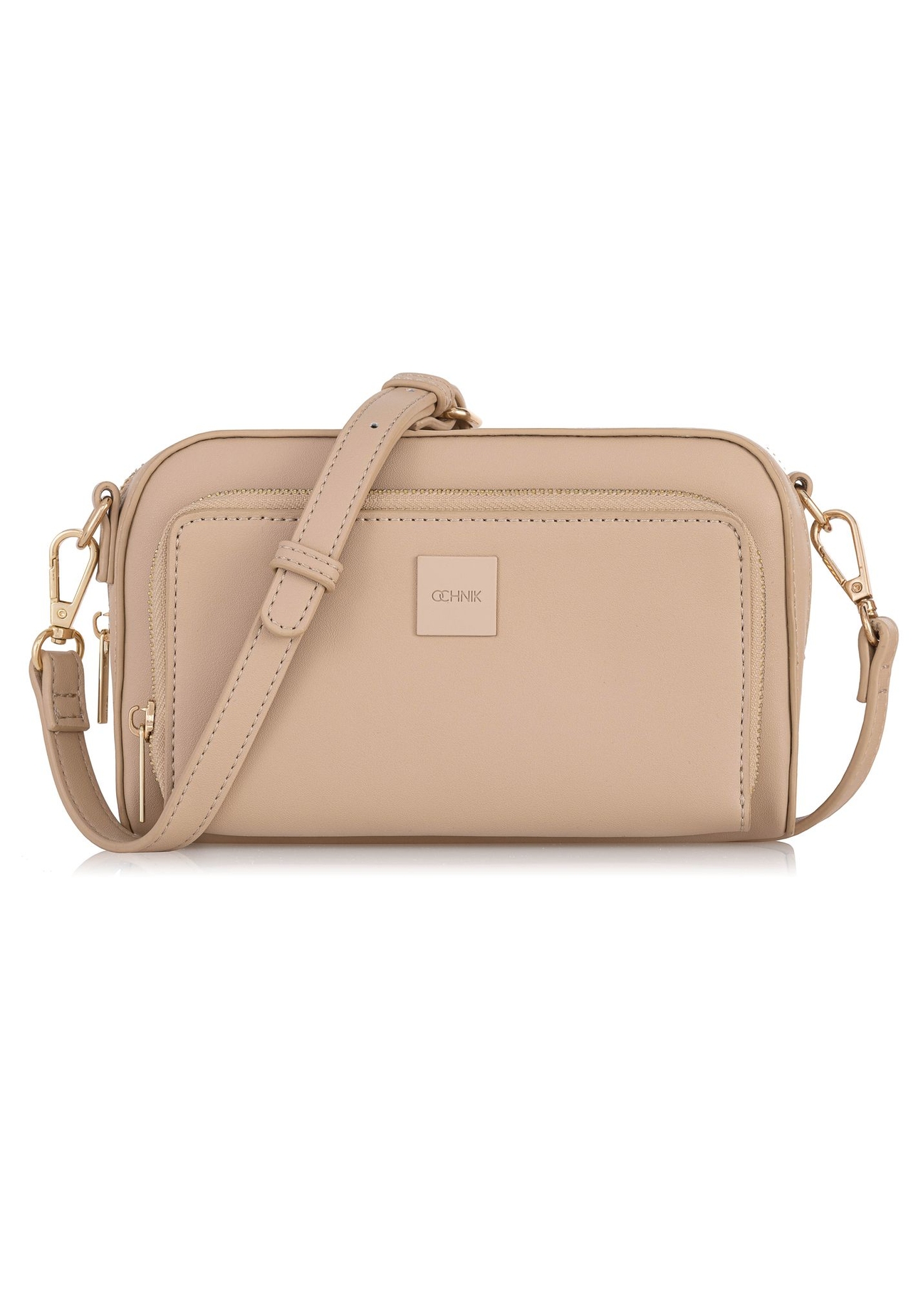 Mała torebka cross body w kolorze beżowym TOREC-0904-82(W24)-01