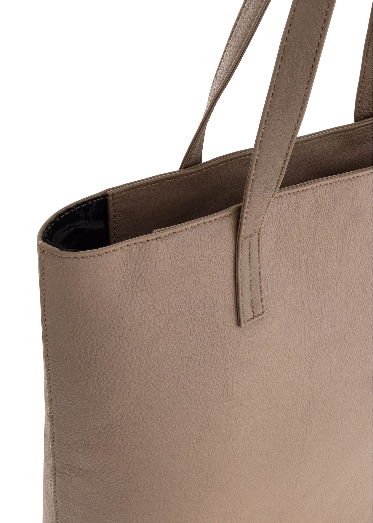 Skórzana brązowa torebka shopper damska TORES-0850A-80(W24)-07