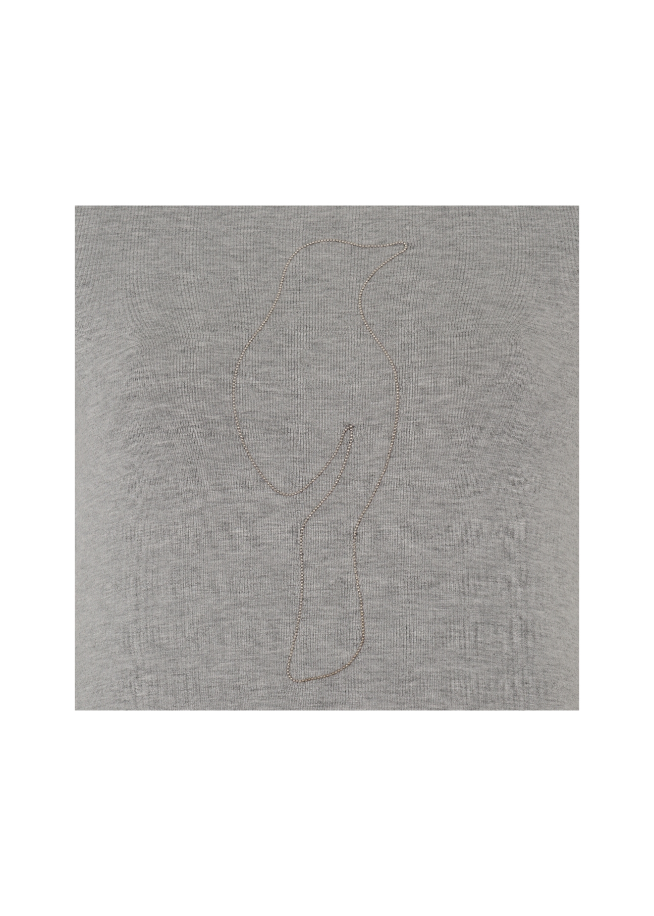Szary T-shirt damski z wilgą TSHDT-0022-91(Z18)-03