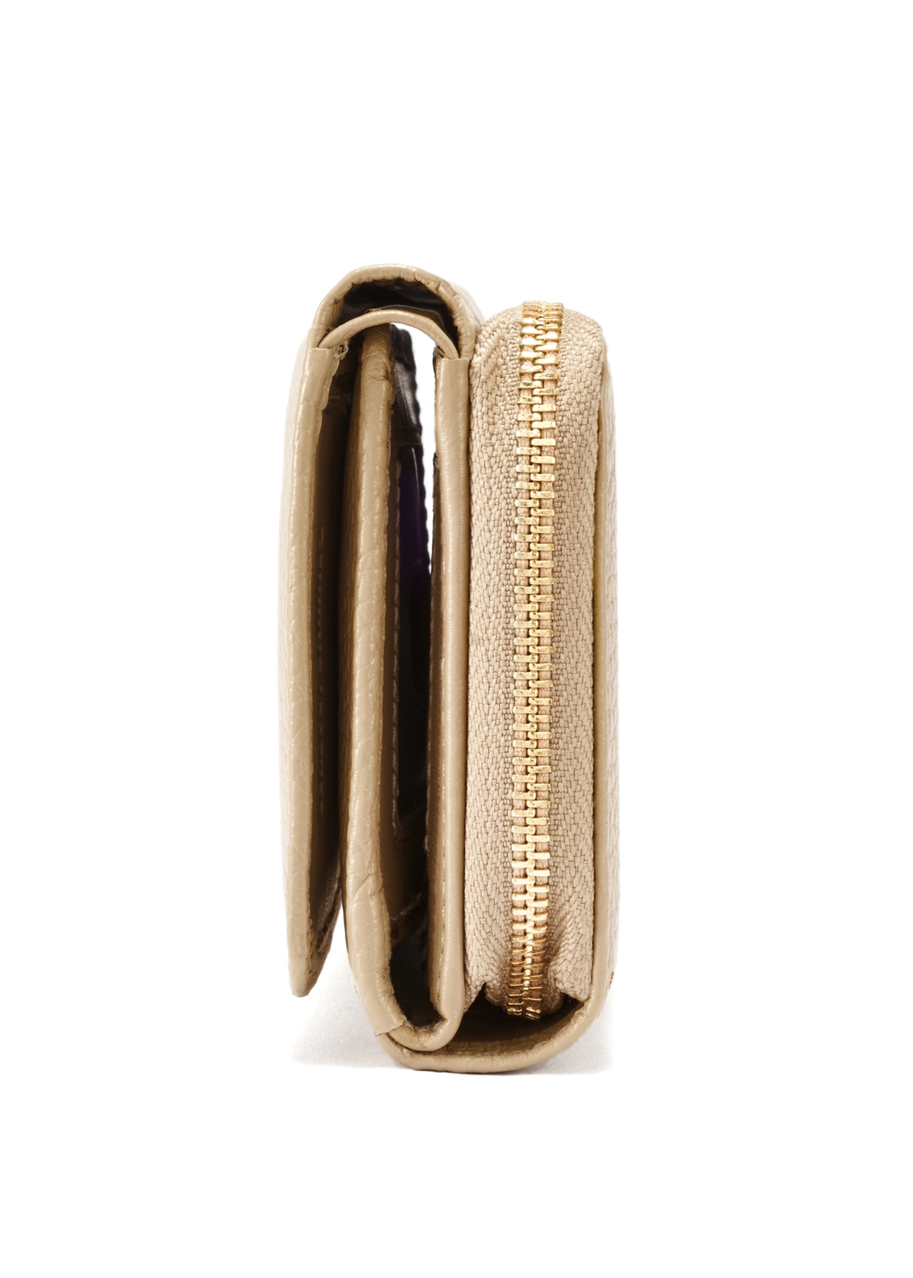 Duży beżowy skórzany portfel damski PORES-0801R-1B(W26)