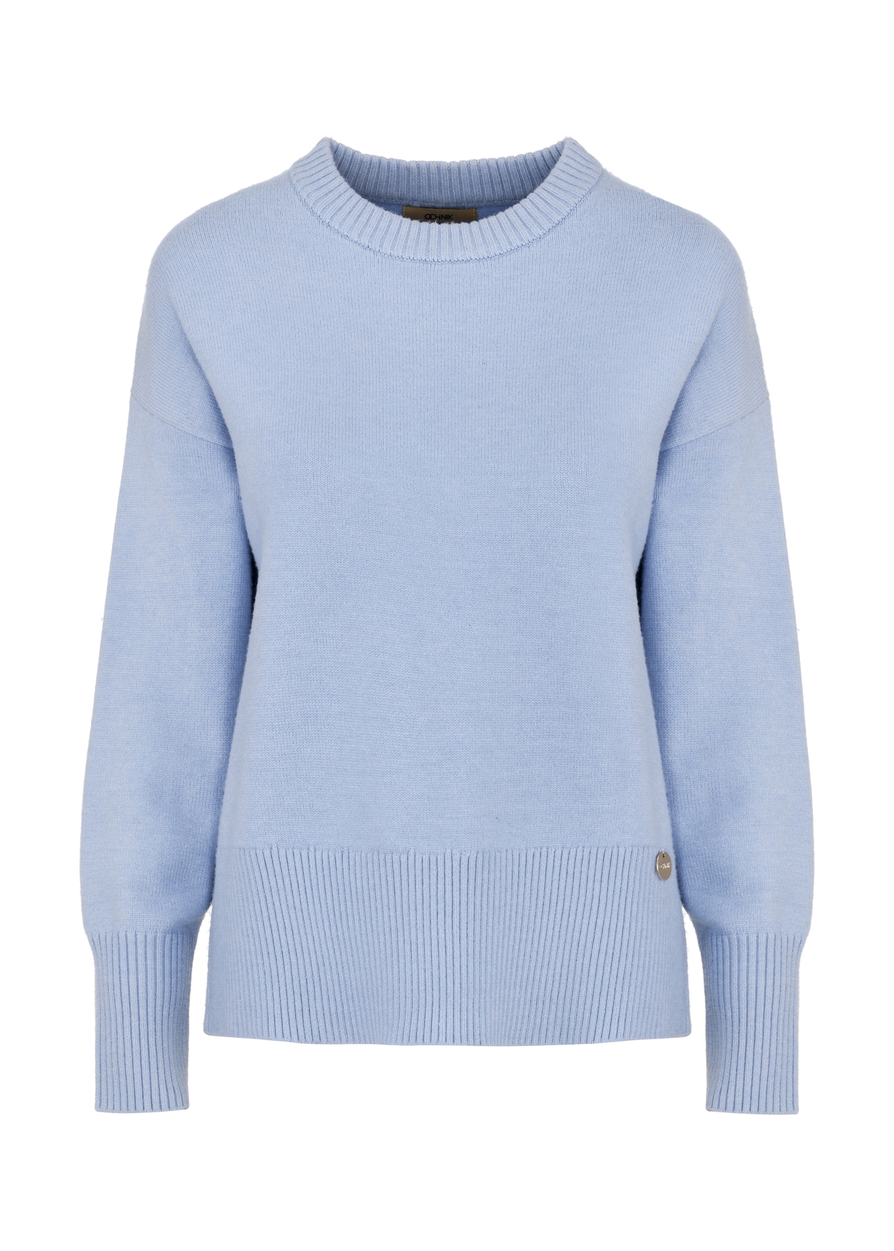 Błękitny sweter damski SWEDT-0202-62(W24)-04