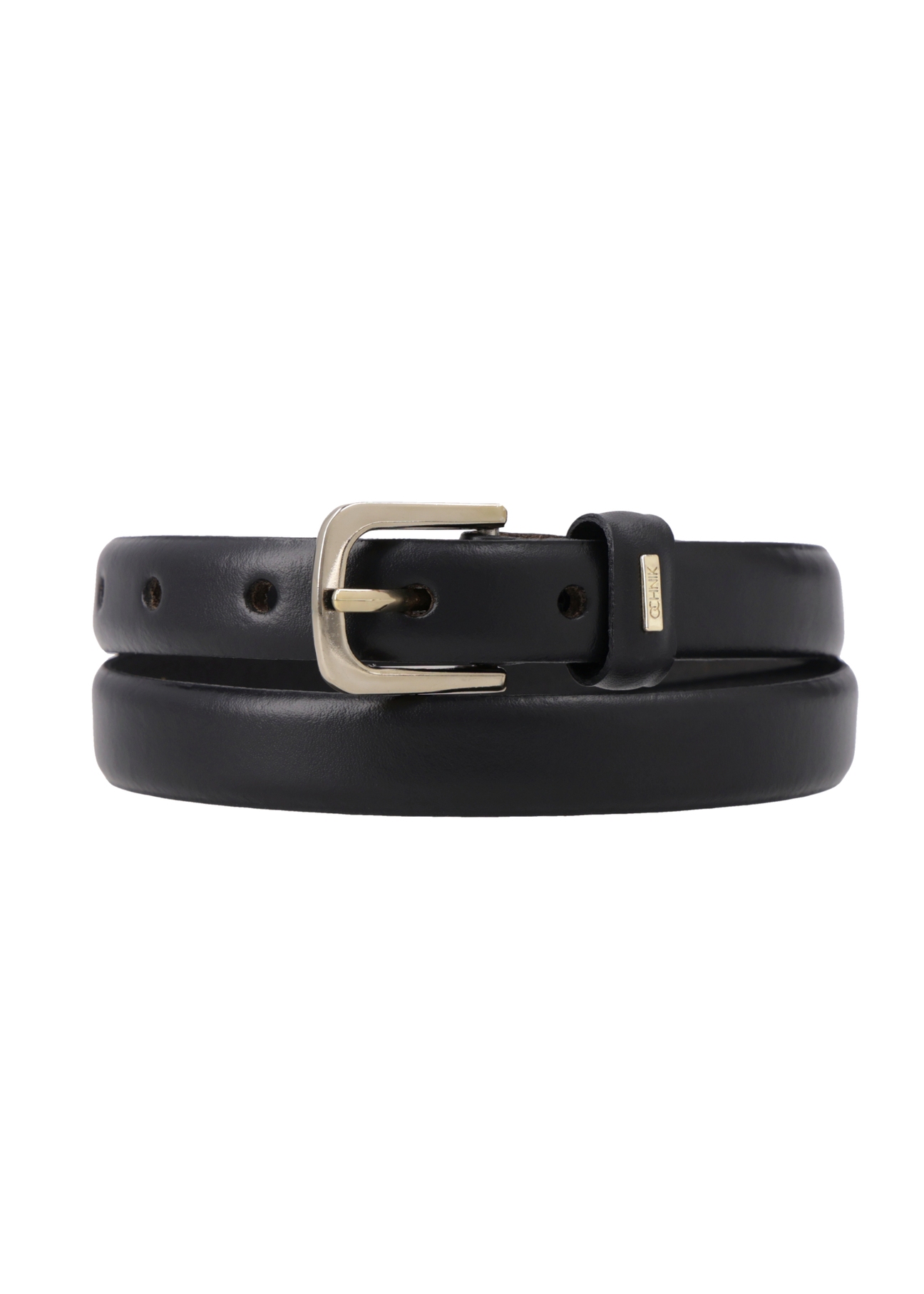 Czarny skórzany pasek damski PASDS-0300-99(Z26)