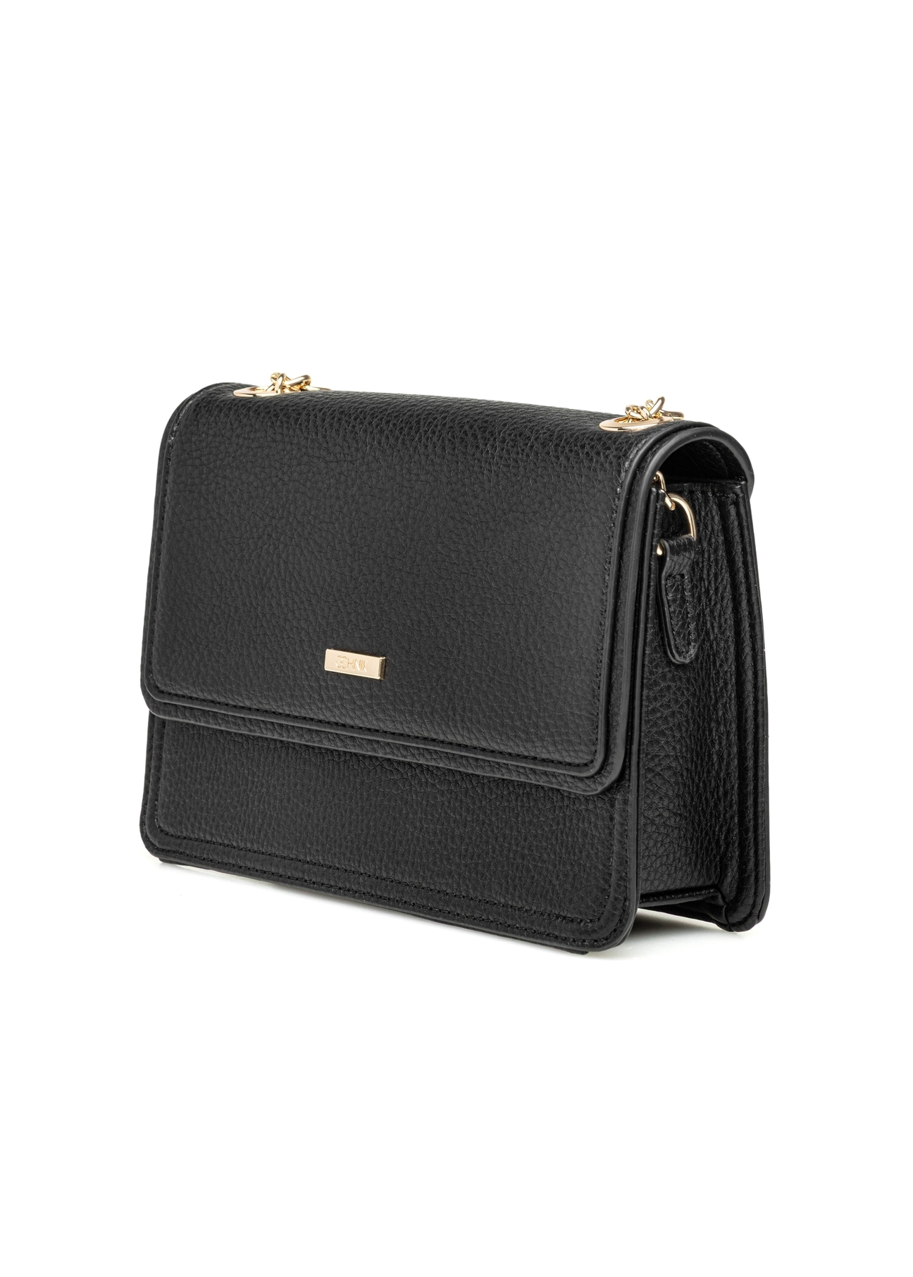 Niewielka elegancka torebka damska TOREC-1015-99(W26), widok produktu skosem na białym tle.