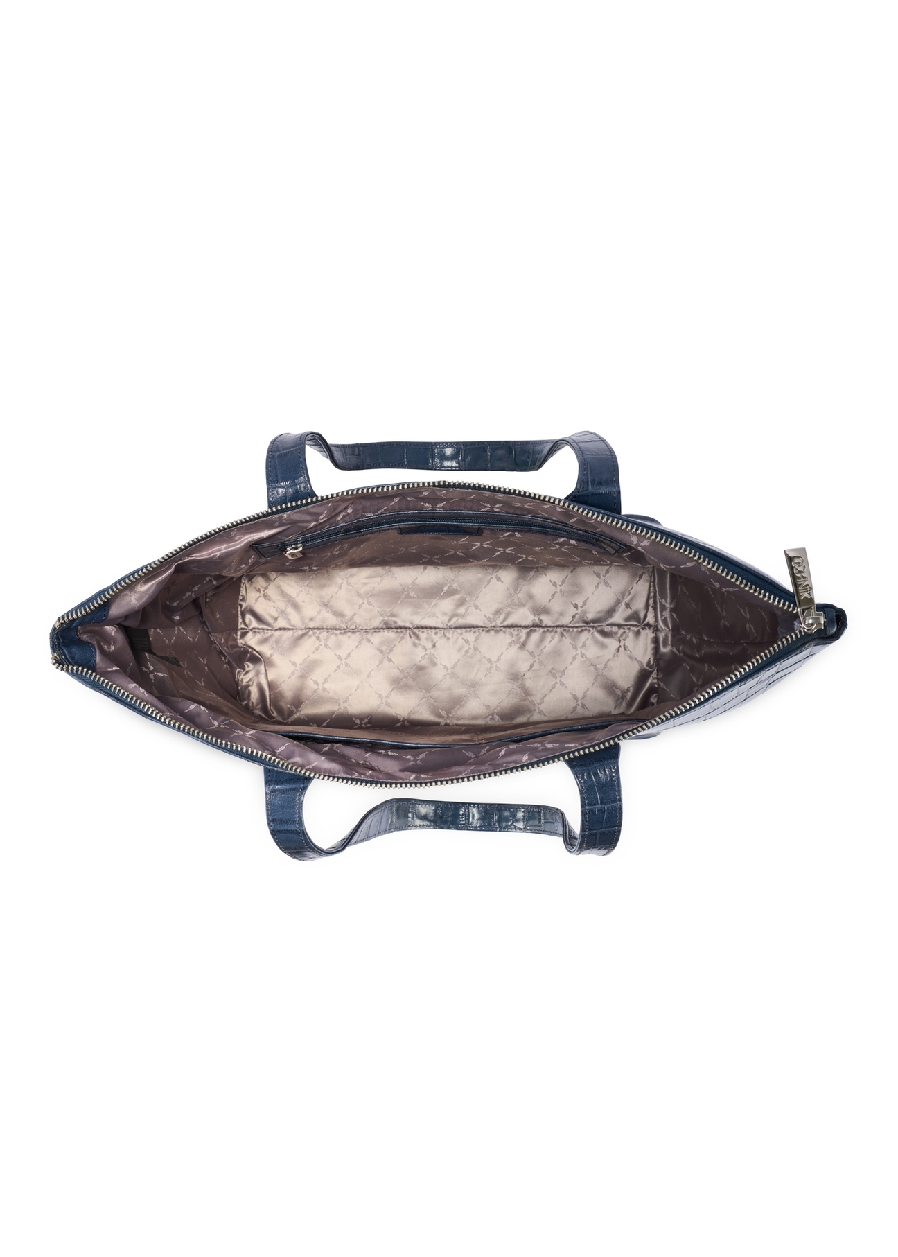 Damska granatowa torebka shopper skórzana TORES-0939F-7D(W26)