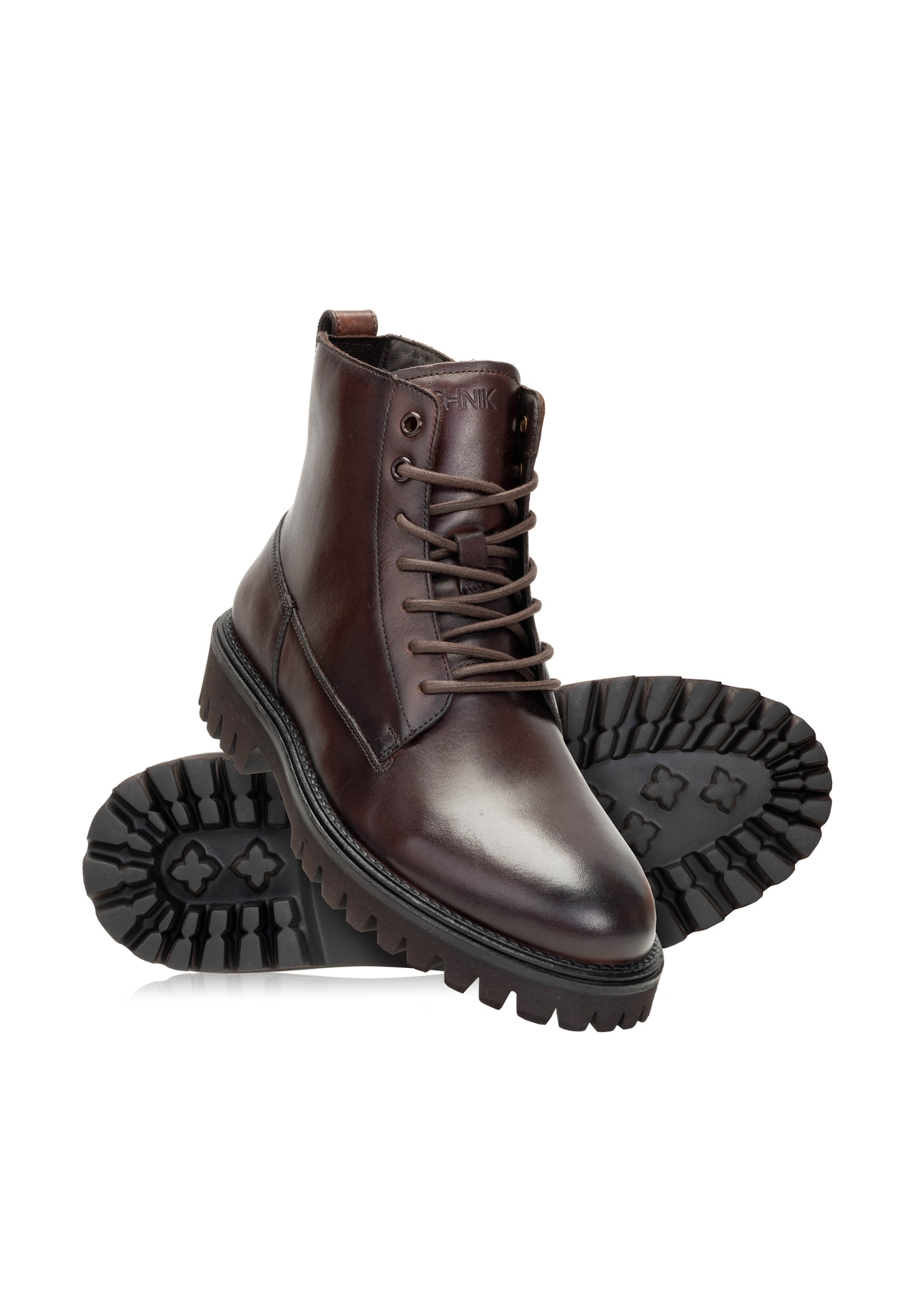 Skórzane trzewiki męskie w kolorze brązowym BUTYM-0507-89(Z25)