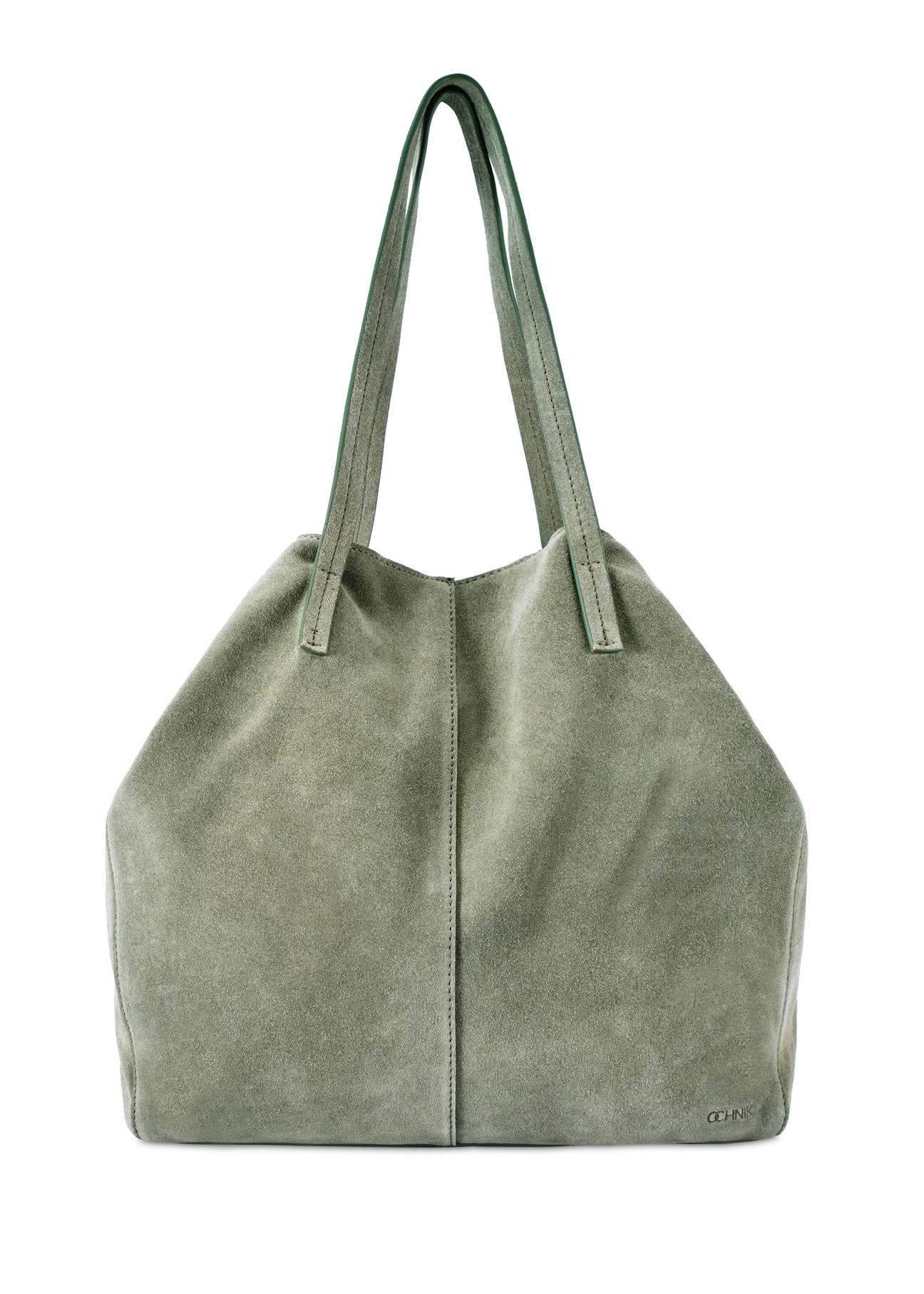 Skórzana szałwiowa torebka damska TORES-1252-8F(W26) - widok produktu z przodu, na białym tle. 