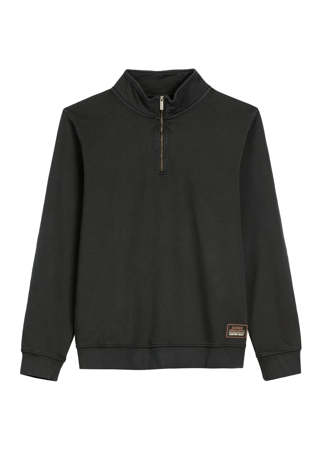 Czarna bawełniana bluza męska BLZMT-0077-99(W26) - widok produktu z przodu, na białym tle.