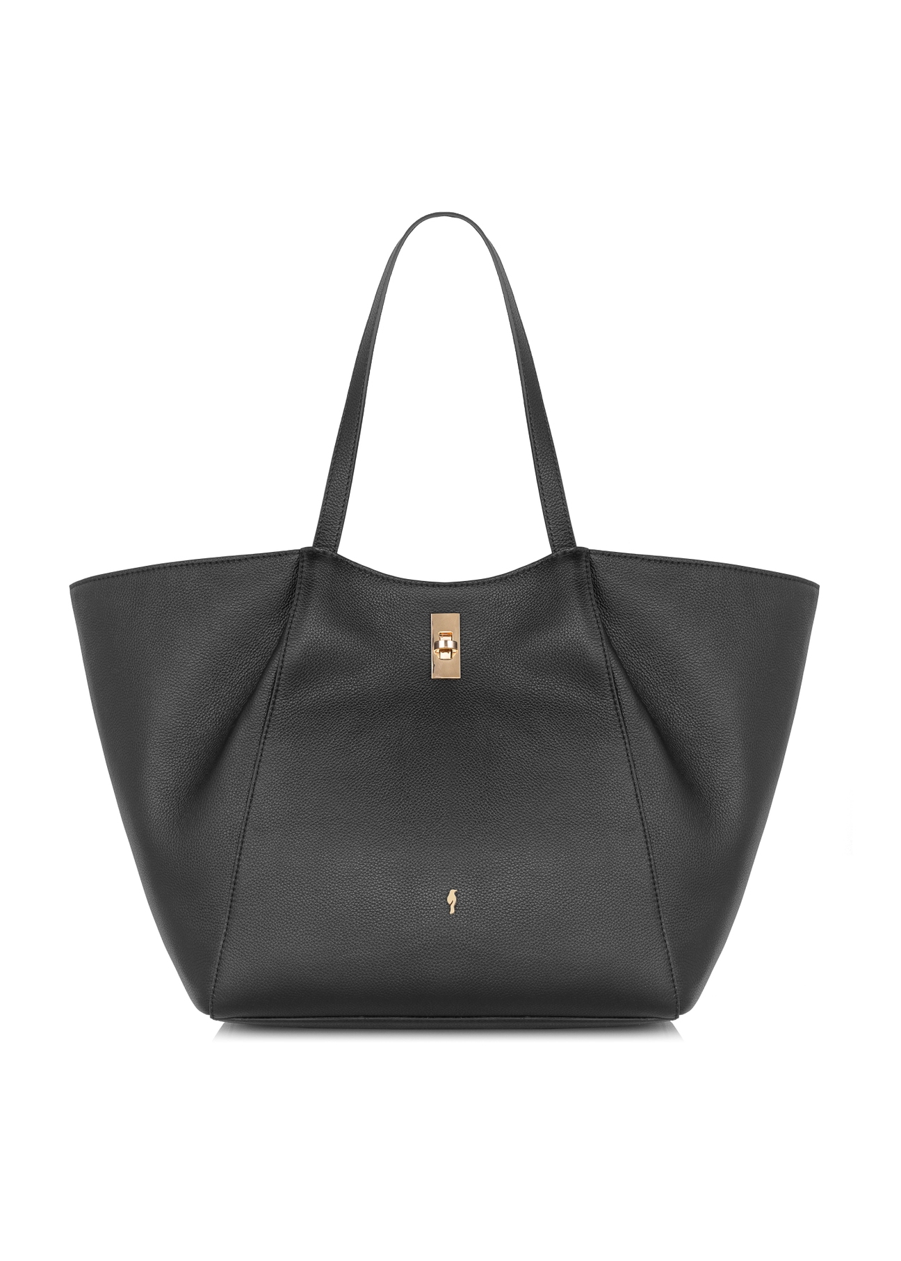 Skórzana czarna torebka shopper damska TORES-1000-99(W24)-01