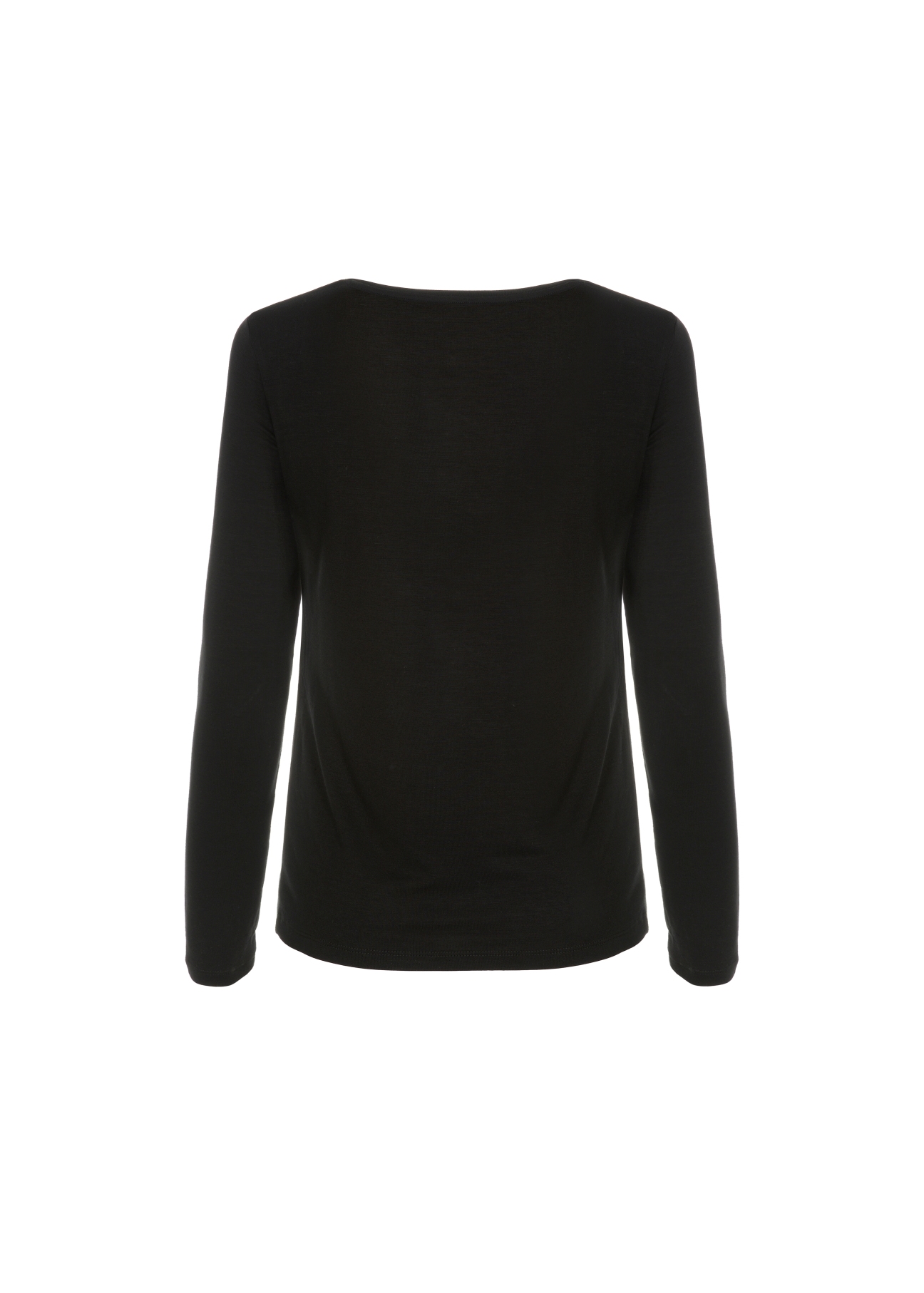 Czarna bluzka damska longsleeve LSLDT-0024-99(W23)-03
