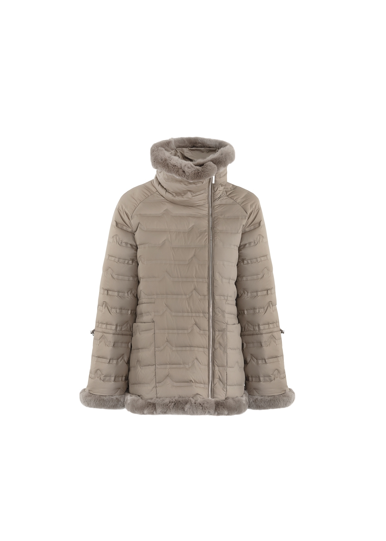 Kurtka puchowa damska z troczkami KURDT-0099-81(Z18)-01