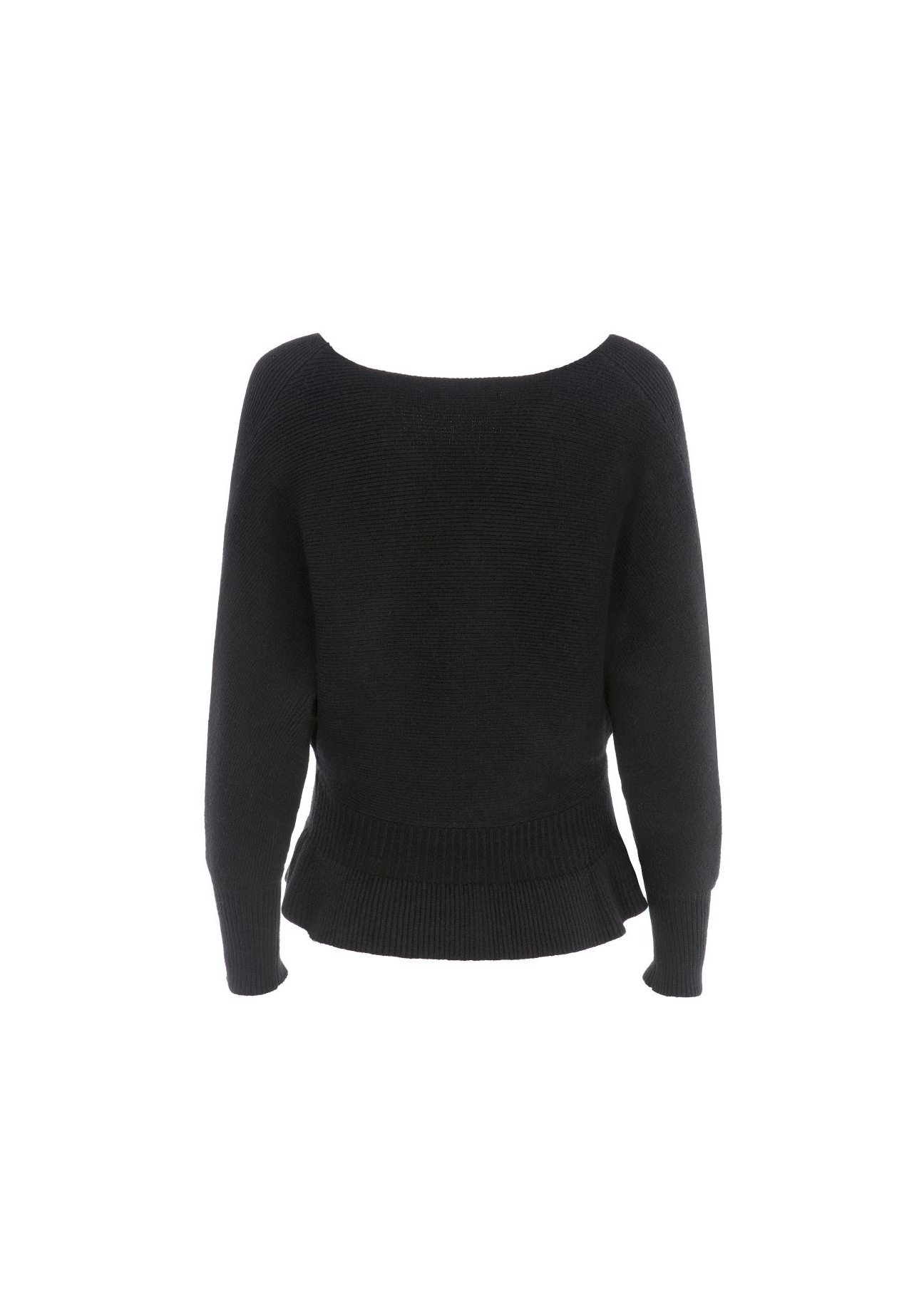 Czarny sweter damski z taliowaniem SWEDT-0126-99(Z22)-02