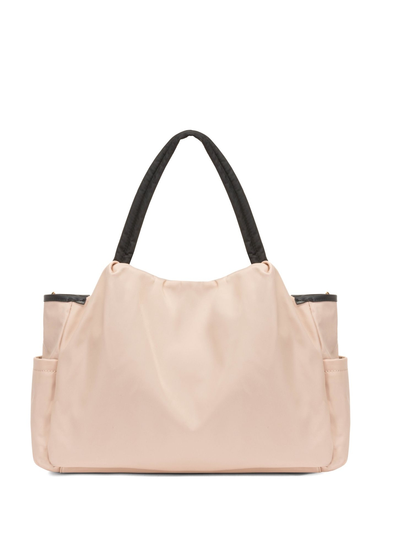 Pudroworóżowa torba dla mamy TOREN-0308-5A(W26) - widok produktu z tyłu na białym tle. 