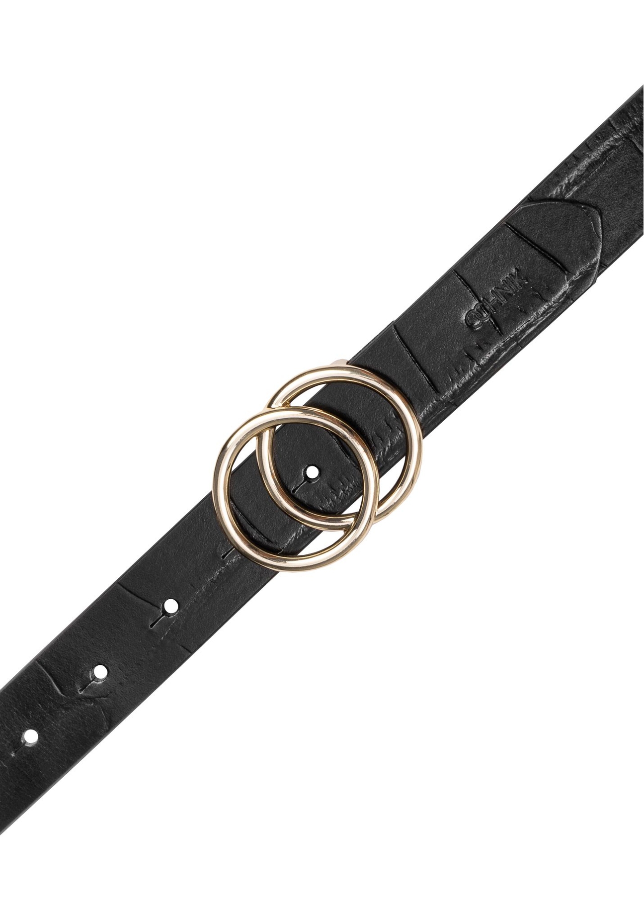 Czarny pasek  skórzany damski croco PASDS-0172D-97(Z24)