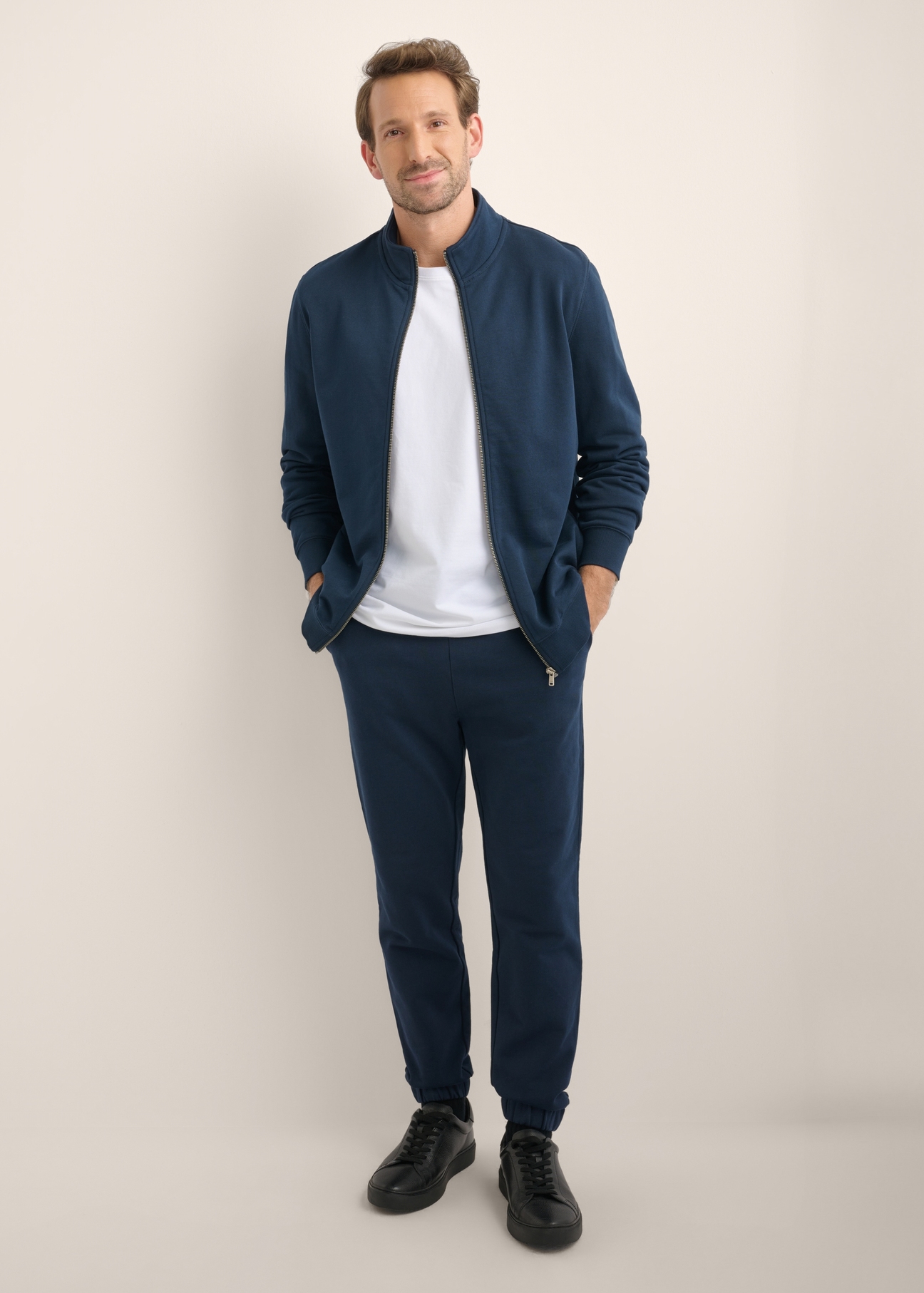 Granatowa bluza męska na suwak BLZMT-0085-7E(Z26)